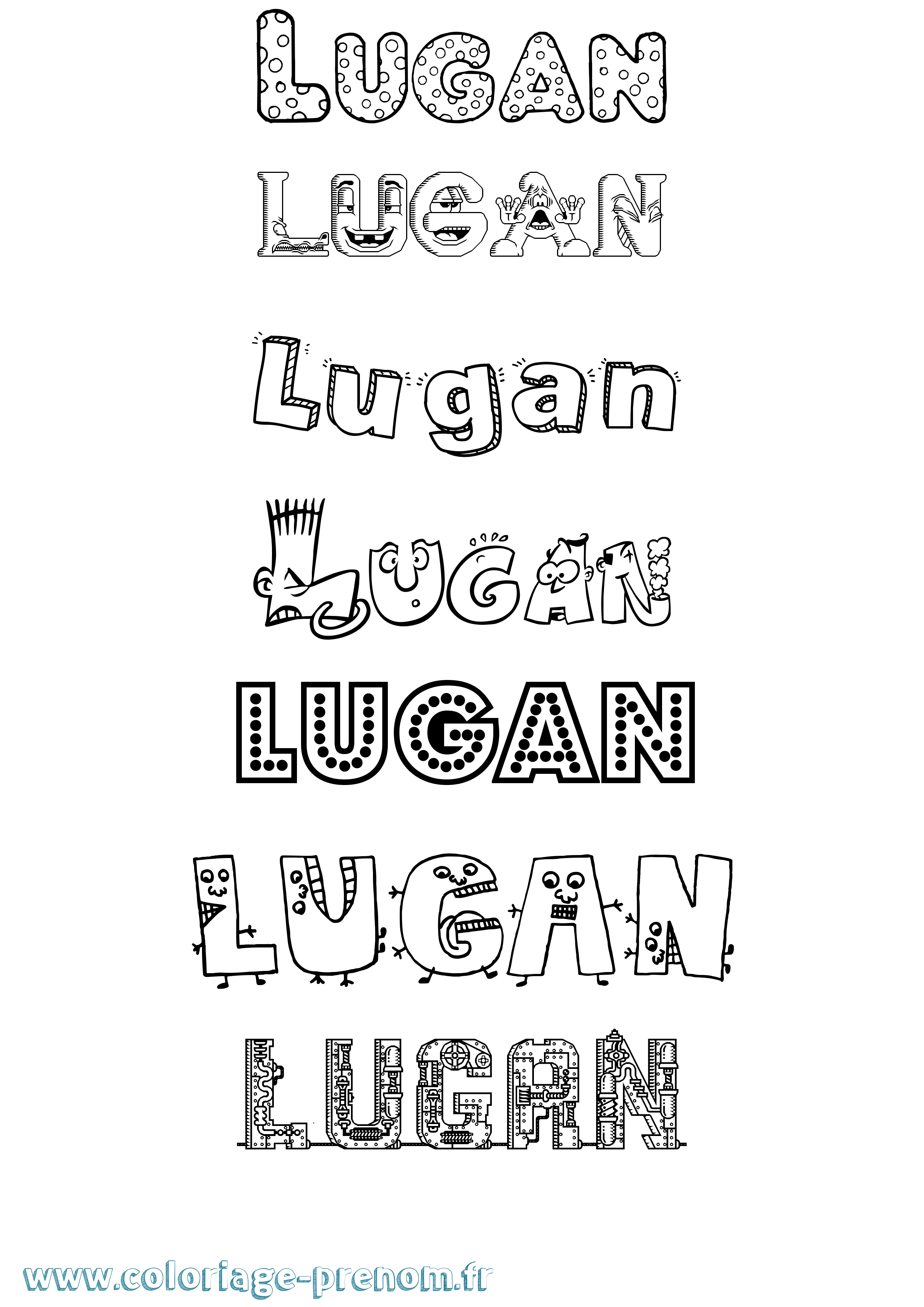 Coloriage Lugan Fun Coloriage prénom Lugan Fun