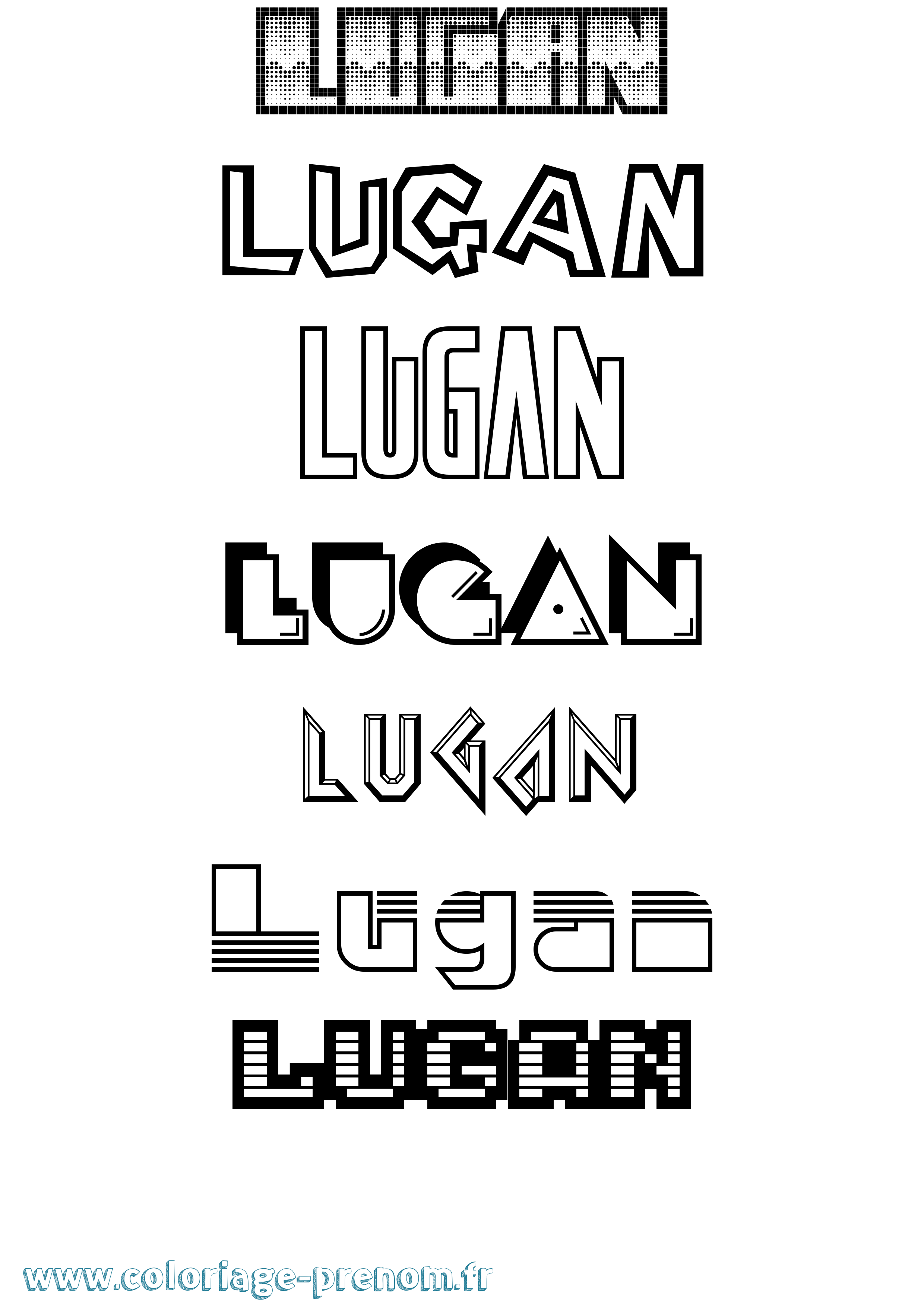 Coloriage Lugan Jeux Vidéos Coloriage prénom Lugan Jeux Vidéos