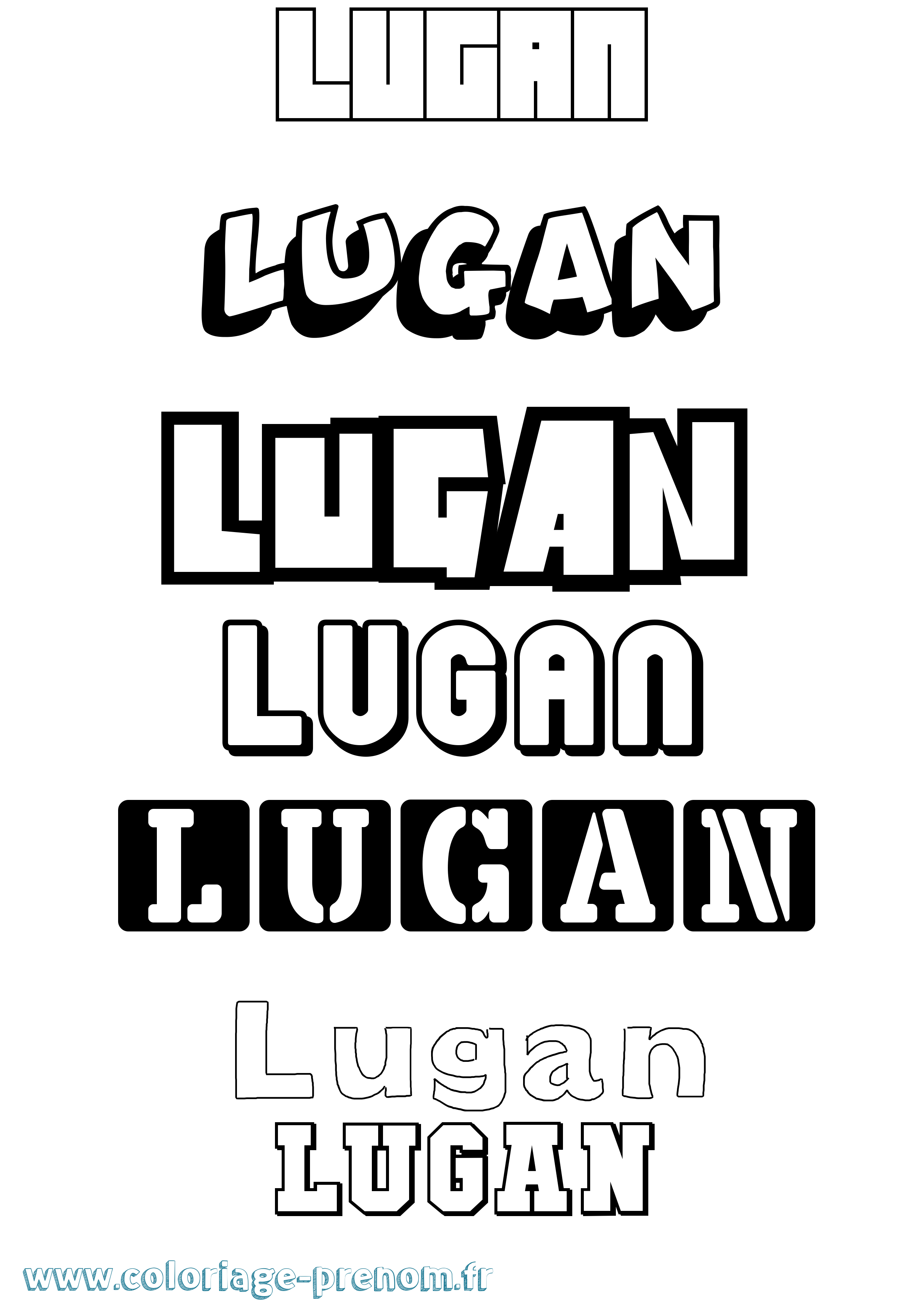 Coloriage Lugan Simple Coloriage prénom Lugan Simple