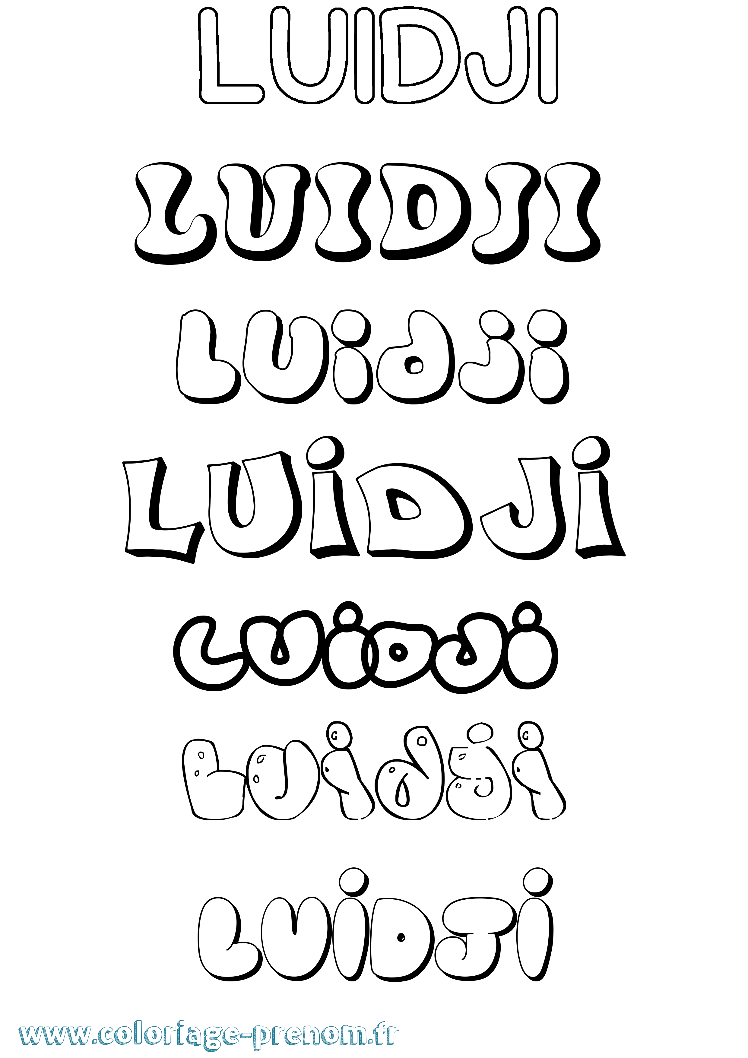 Coloriage Luidji Bubble Coloriage prénom Luidji Bubble