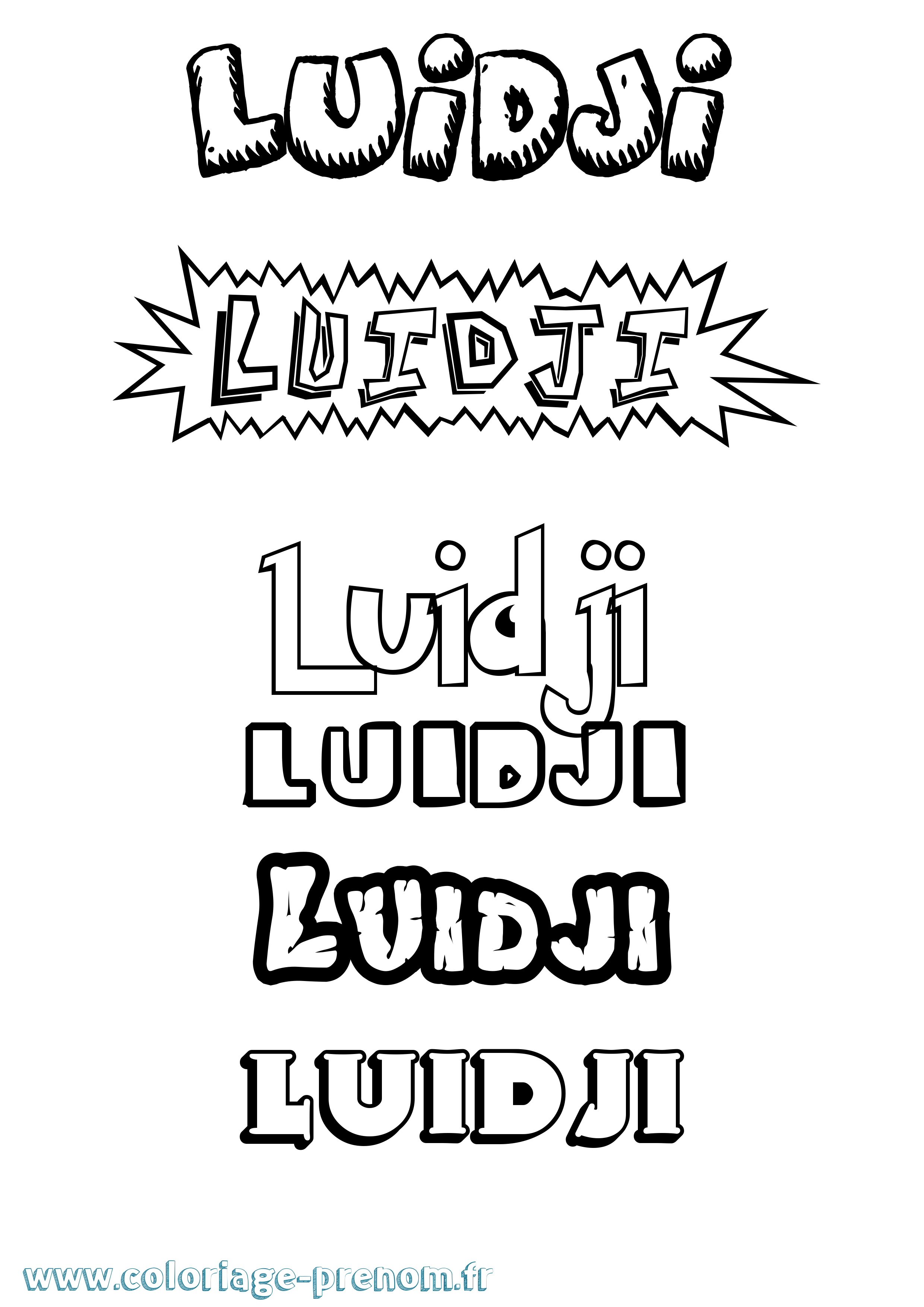 Coloriage Luidji Dessin Animé Coloriage prénom Luidji Dessin Animé