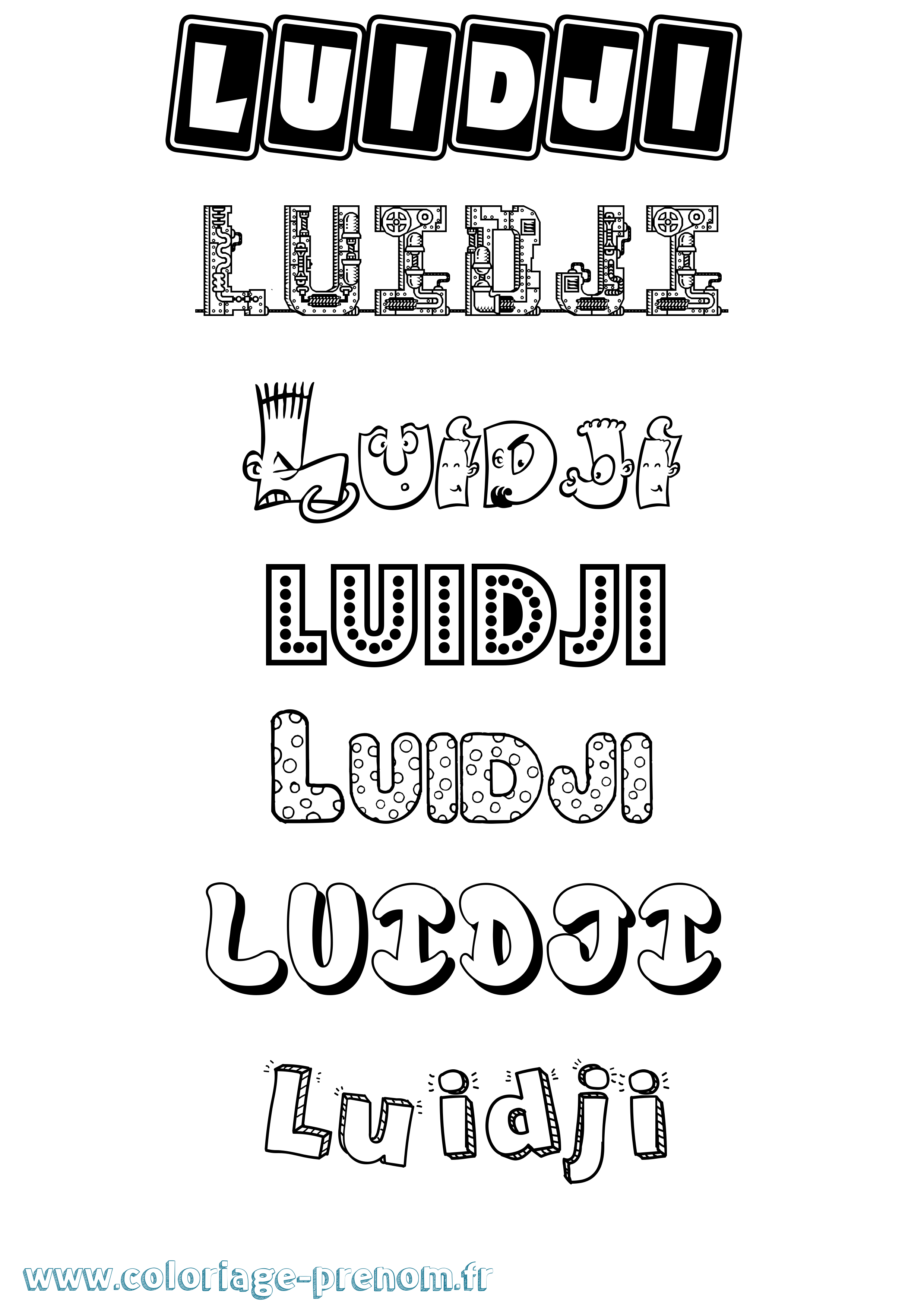 Coloriage Luidji Fun Coloriage prénom Luidji Fun