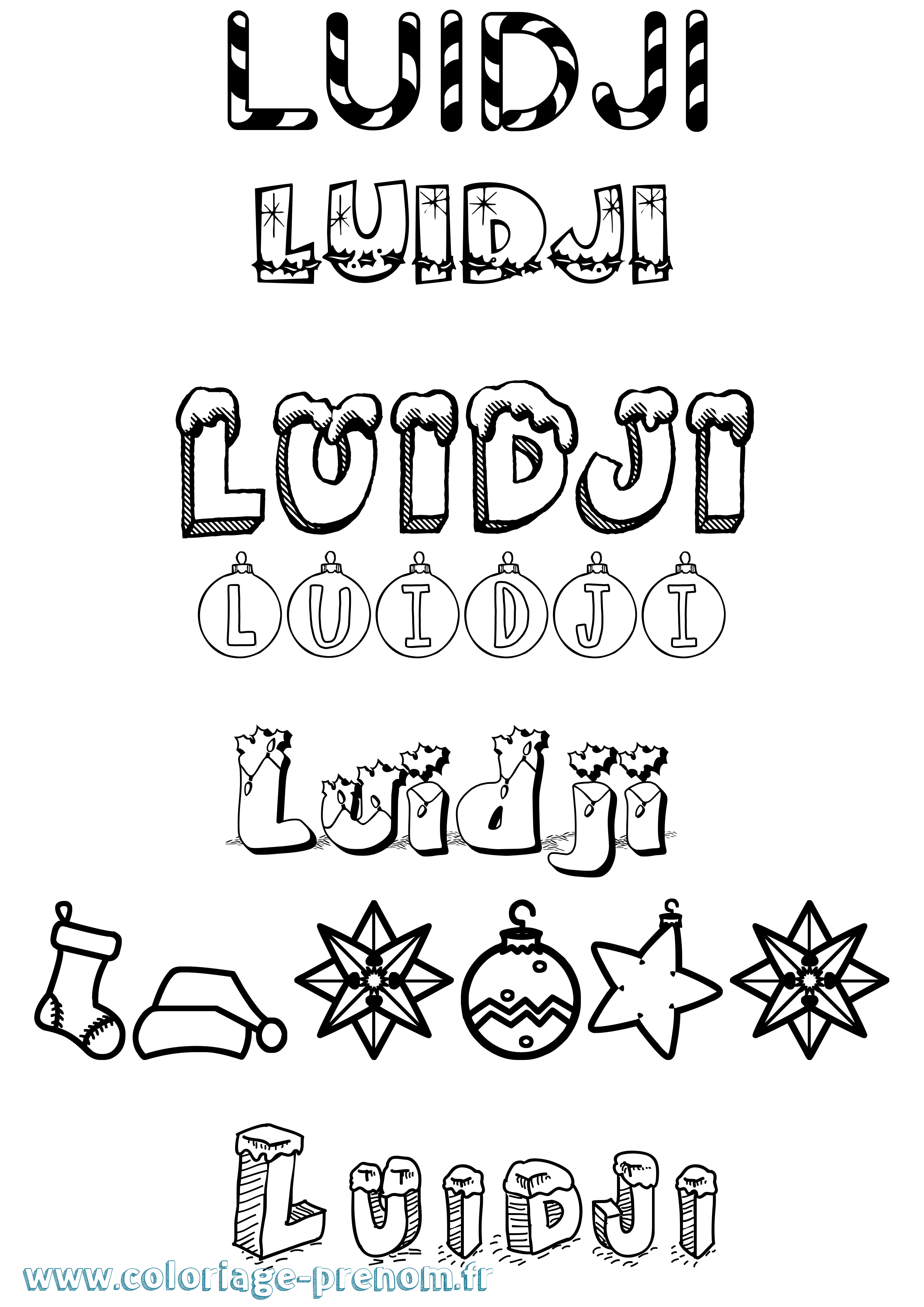 Coloriage Luidji Noël Coloriage prénom Luidji Noël