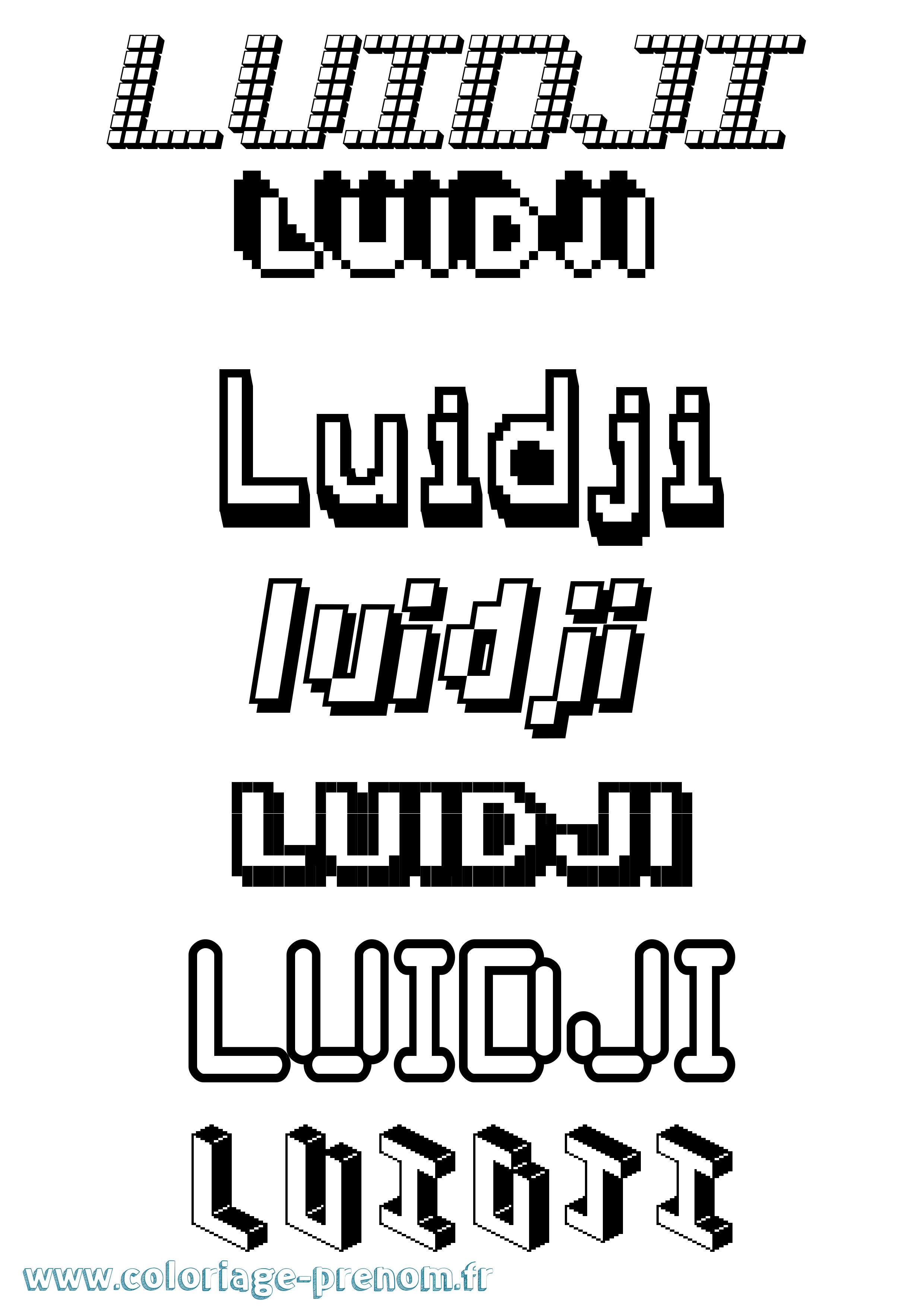 Coloriage Luidji Pixel Coloriage prénom Luidji Pixel
