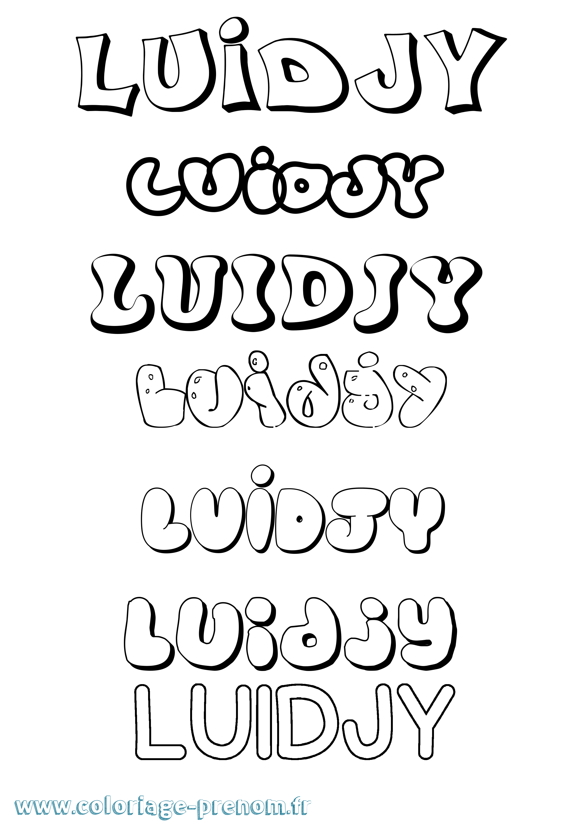 Coloriage Luidjy Bubble Coloriage prénom Luidjy Bubble