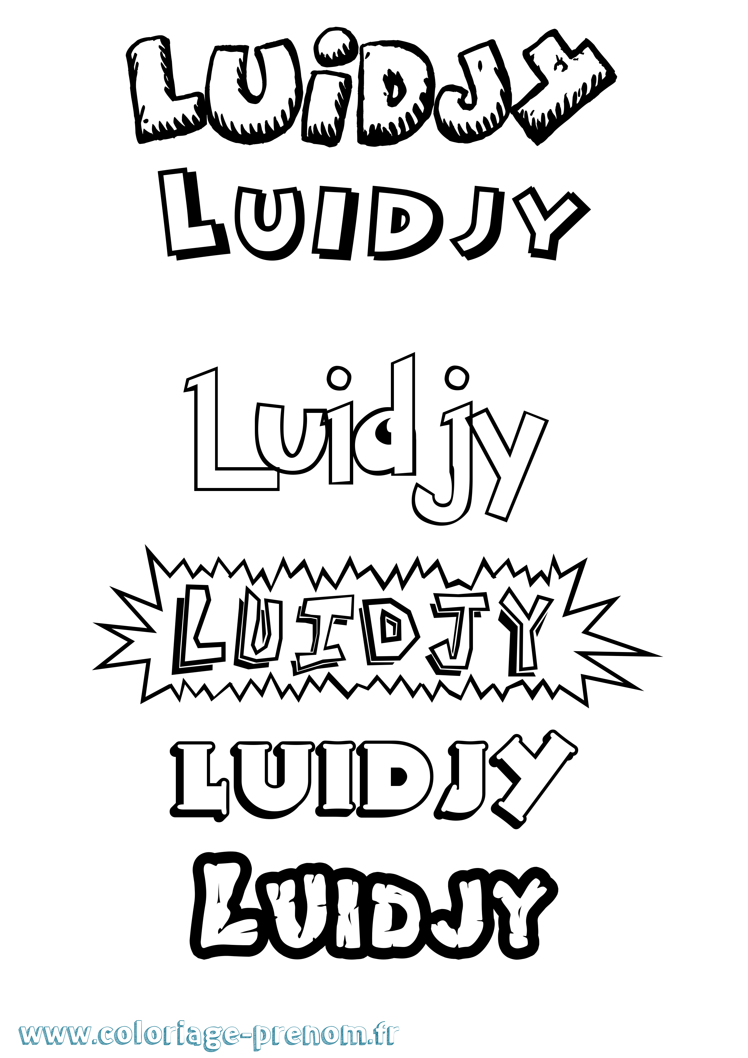 Coloriage Luidjy Dessin Animé Coloriage prénom Luidjy Dessin Animé