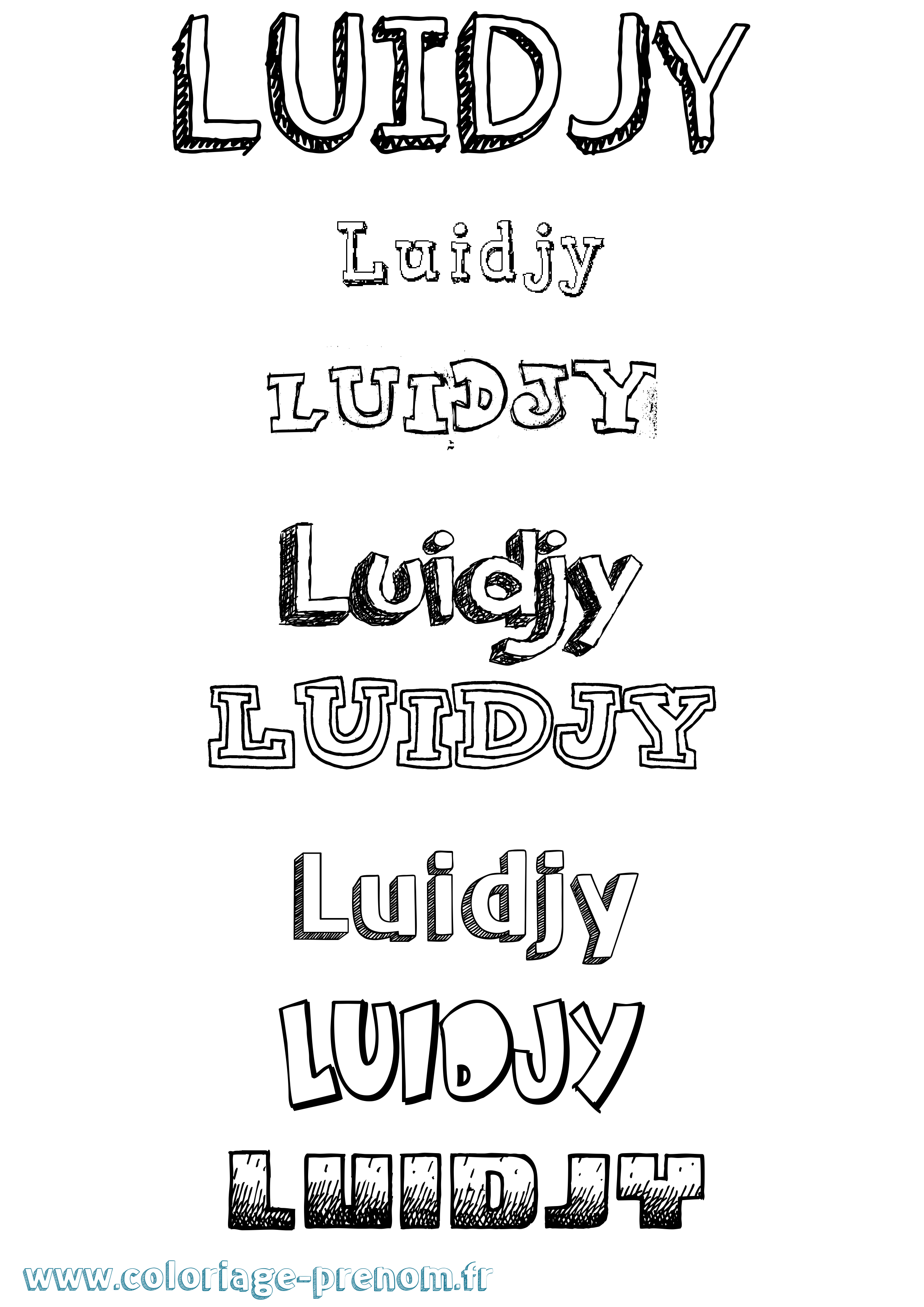 Coloriage Luidjy Dessiné Coloriage prénom Luidjy Dessiné