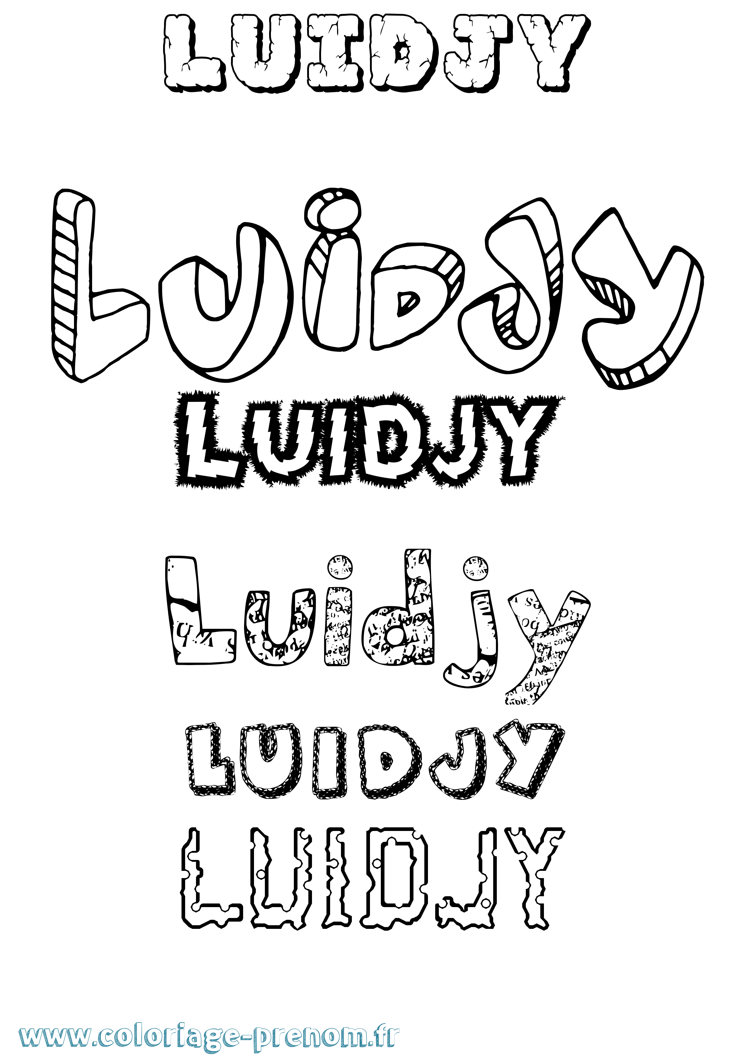 Coloriage Luidjy Destructuré Coloriage prénom Luidjy Destructuré