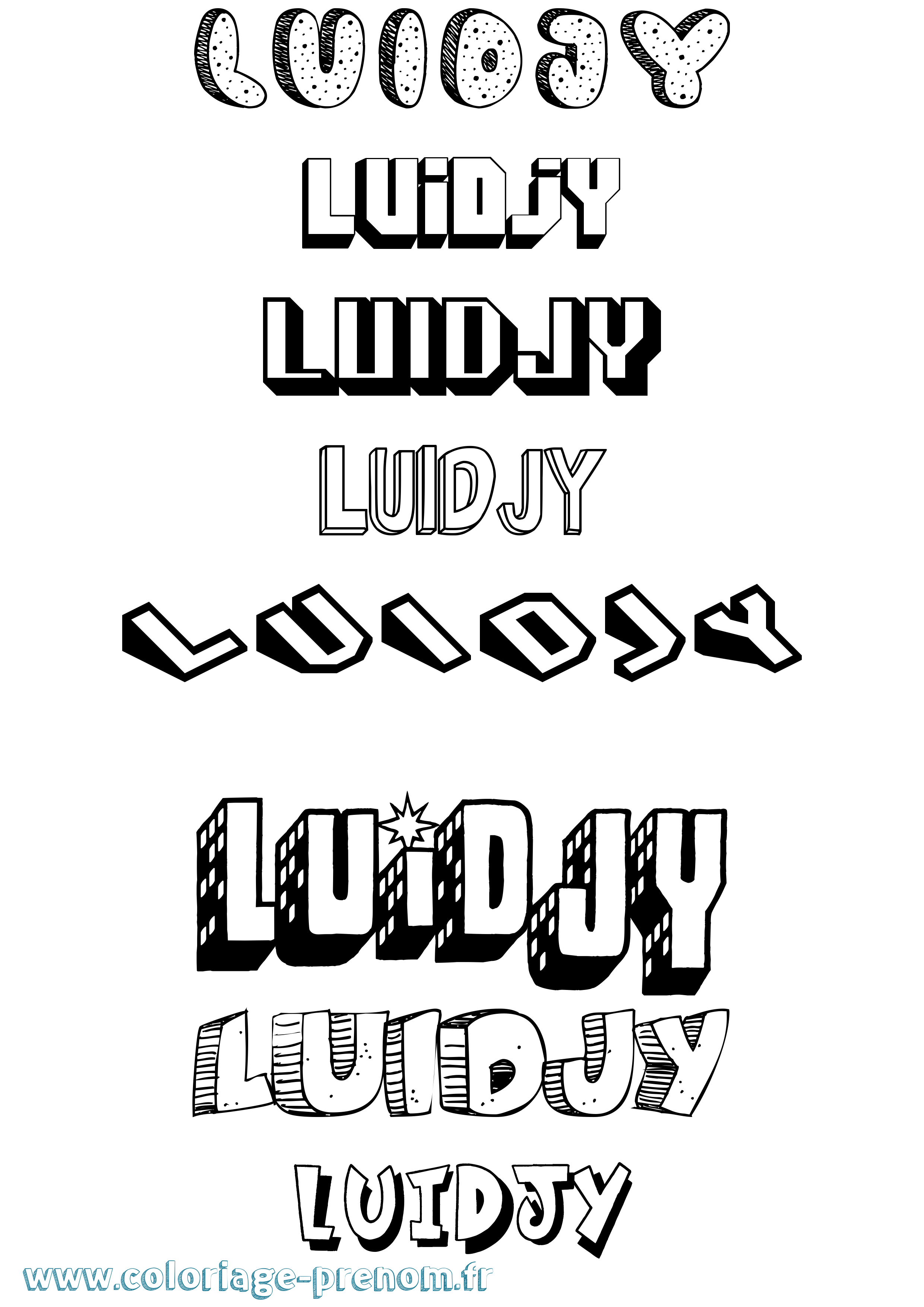 Coloriage Luidjy Effet 3D Coloriage prénom Luidjy Effet 3D