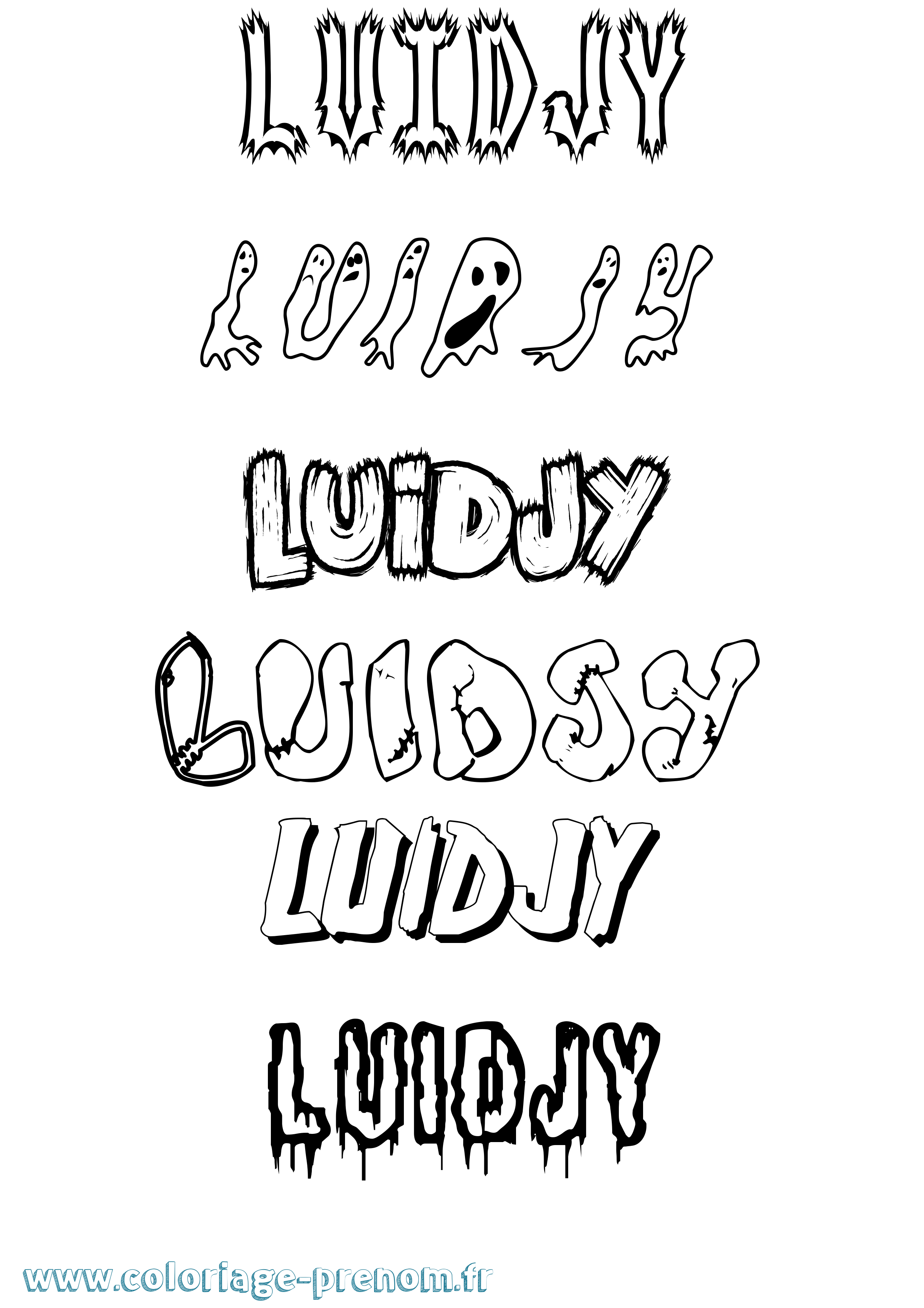 Coloriage Luidjy Frisson Coloriage prénom Luidjy Frisson