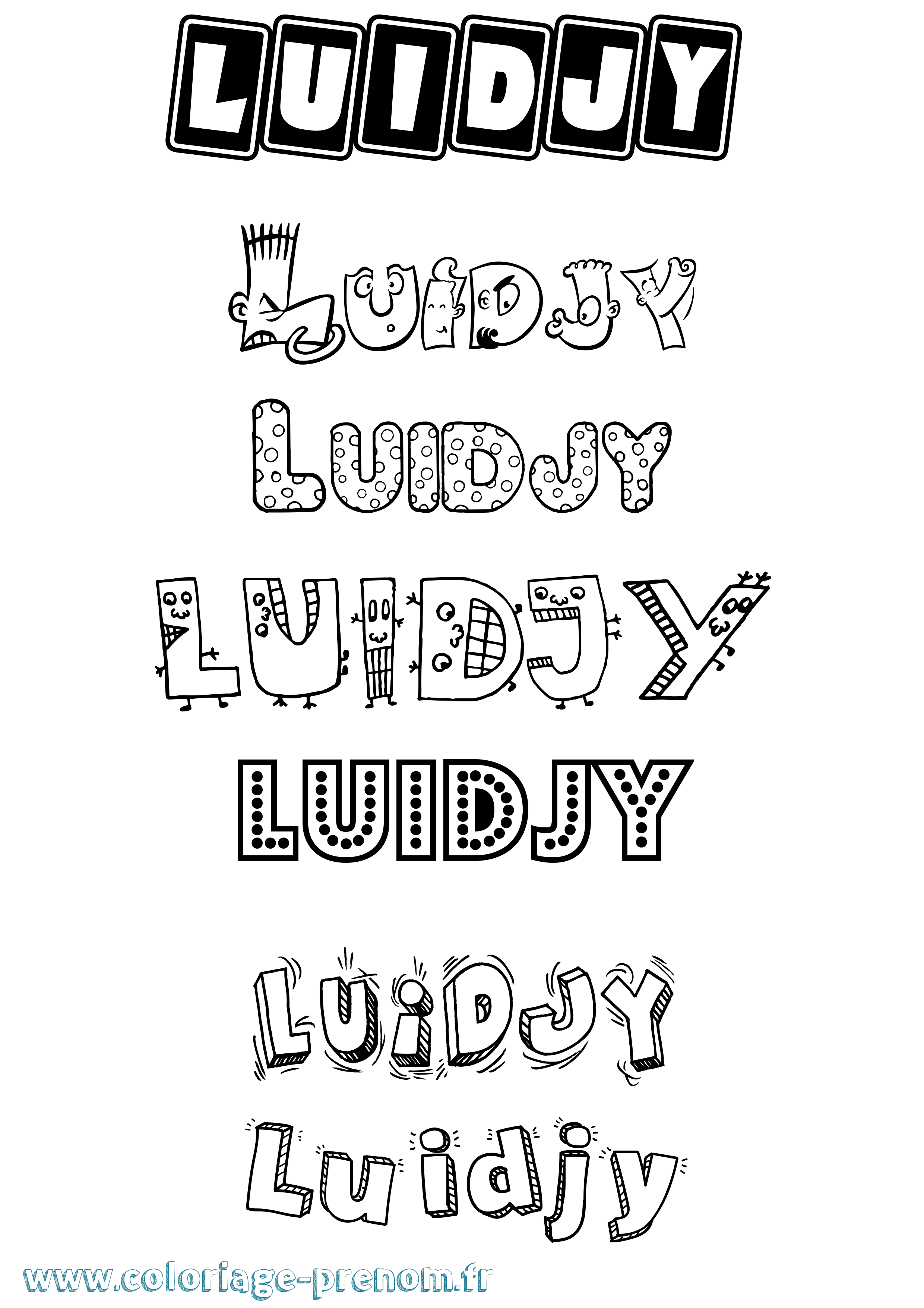 Coloriage Luidjy Fun Coloriage prénom Luidjy Fun