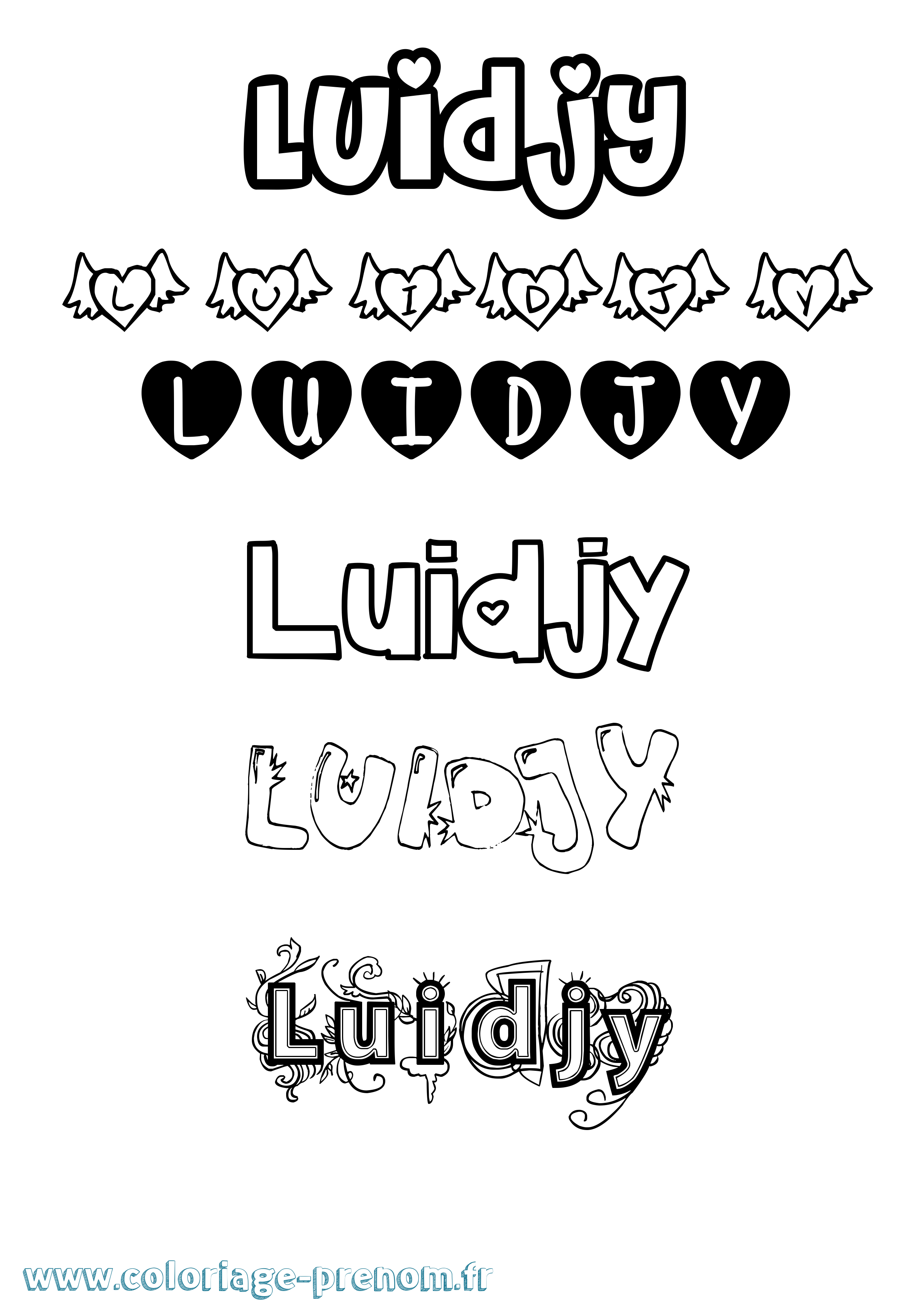 Coloriage Luidjy Girly Coloriage prénom Luidjy Girly