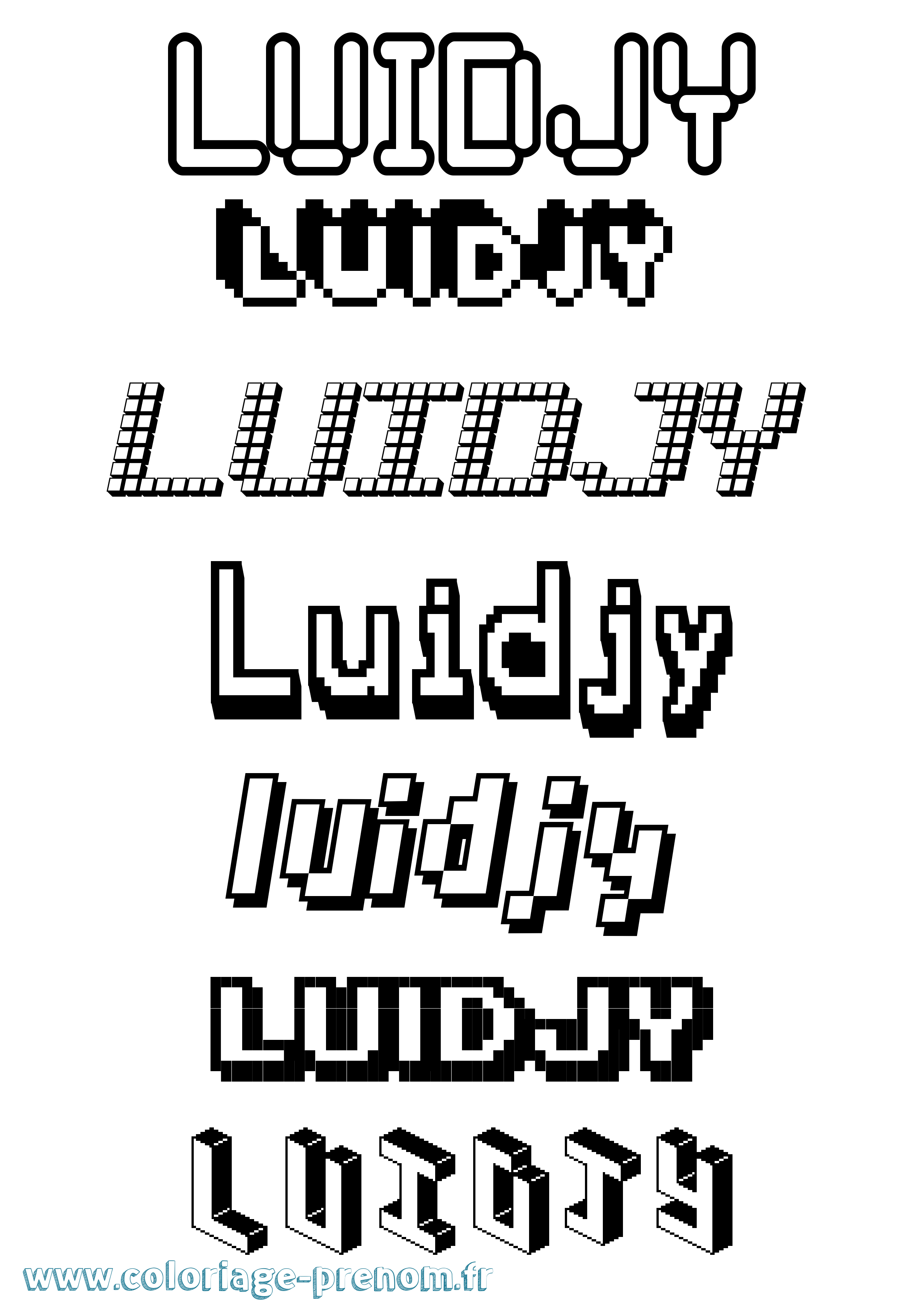 Coloriage Luidjy Pixel Coloriage prénom Luidjy Pixel