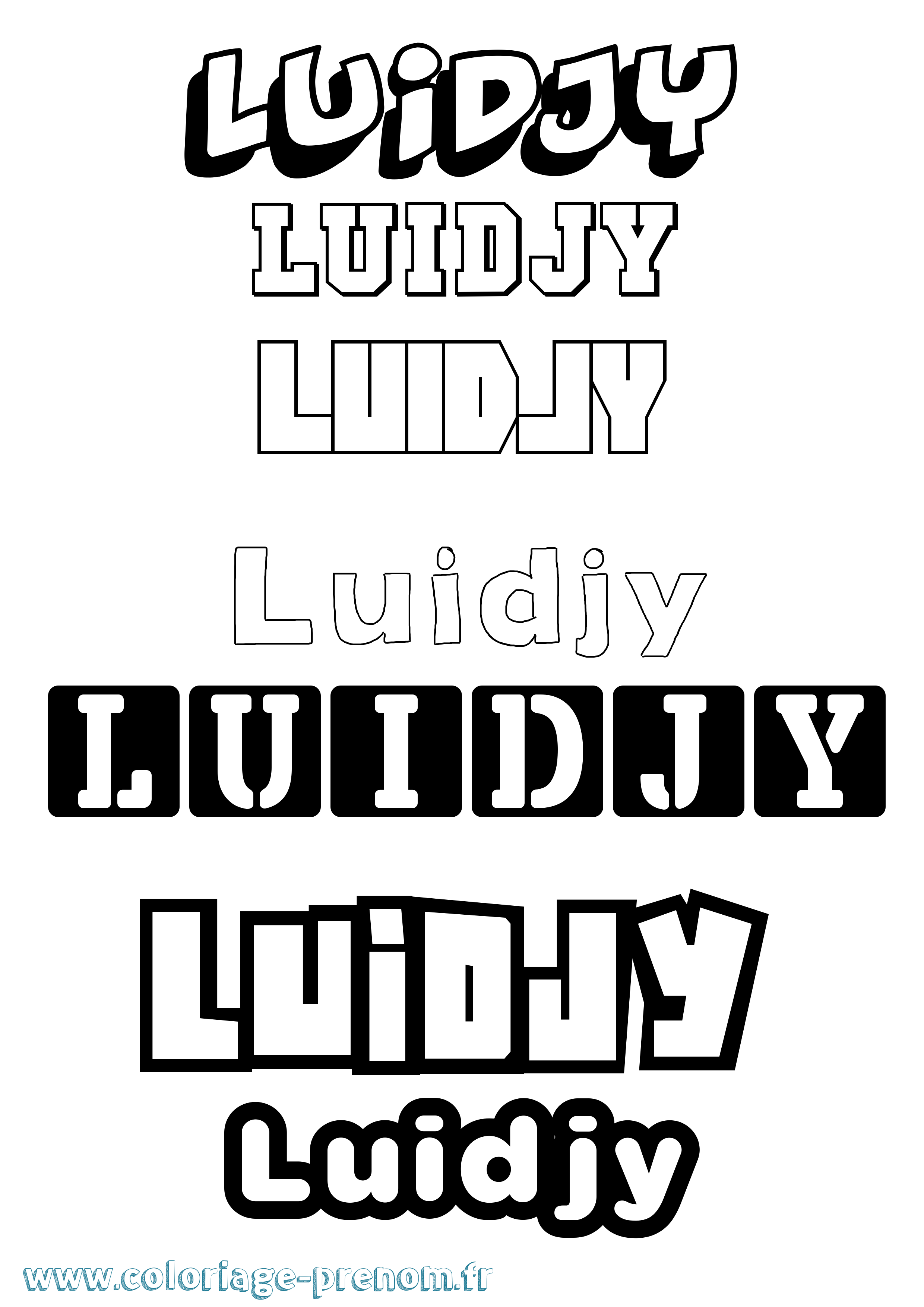 Coloriage Luidjy Simple Coloriage prénom Luidjy Simple