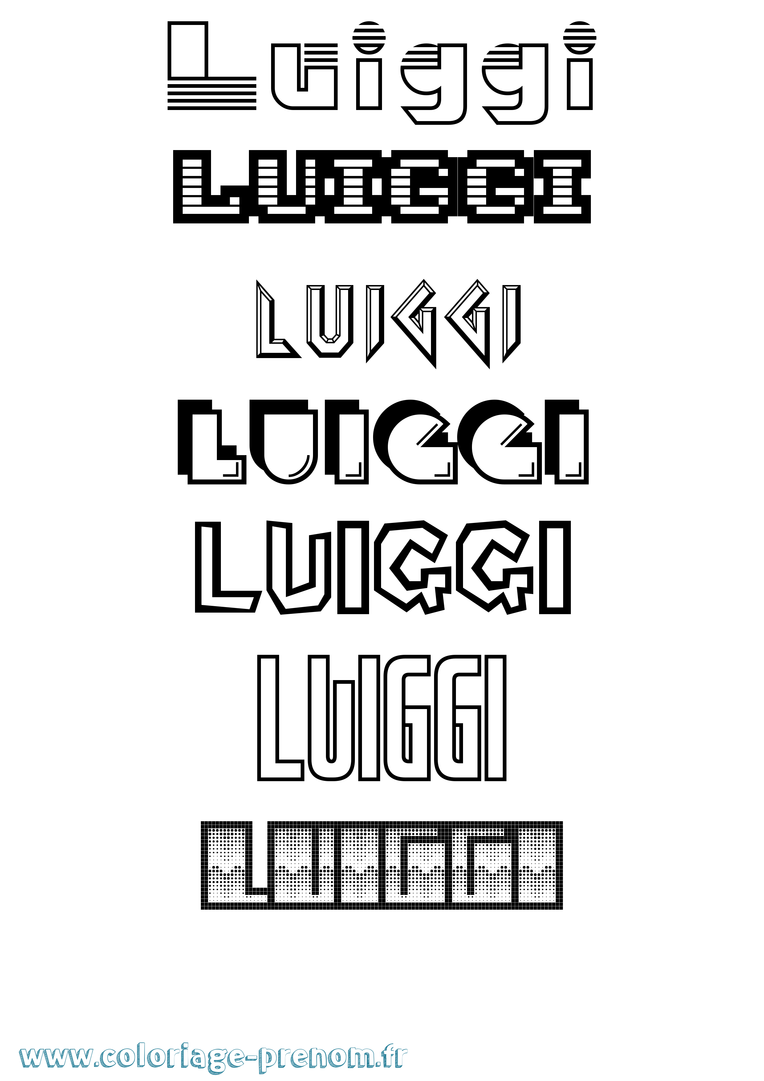Coloriage Luiggi Jeux Vidéos Coloriage prénom Luiggi Jeux Vidéos