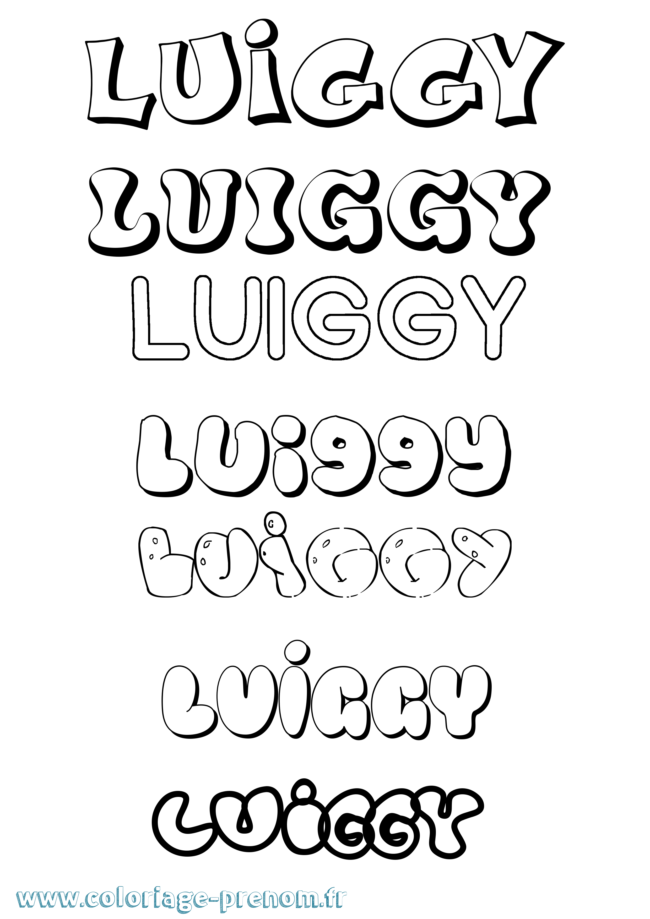 Coloriage Luiggy Bubble Coloriage prénom Luiggy Bubble