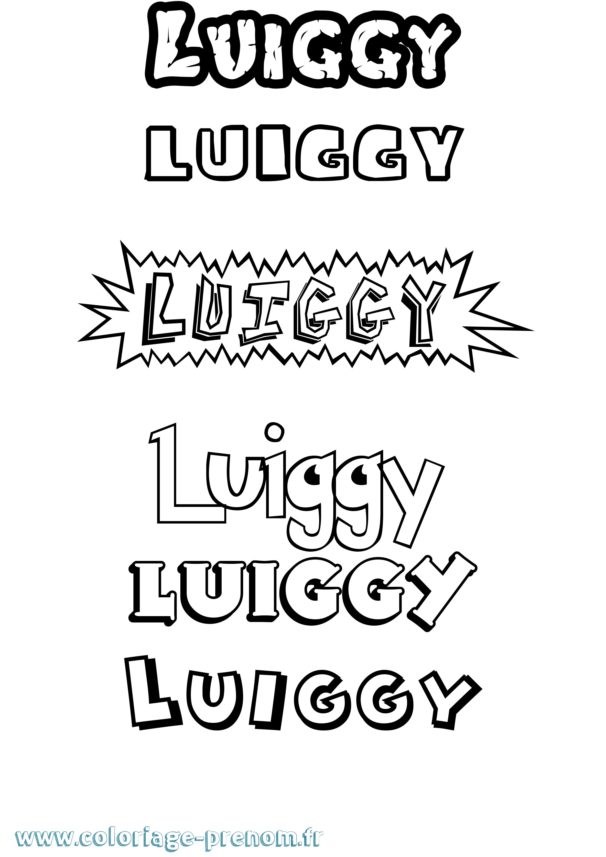 Coloriage Luiggy Dessin Animé Coloriage prénom Luiggy Dessin Animé