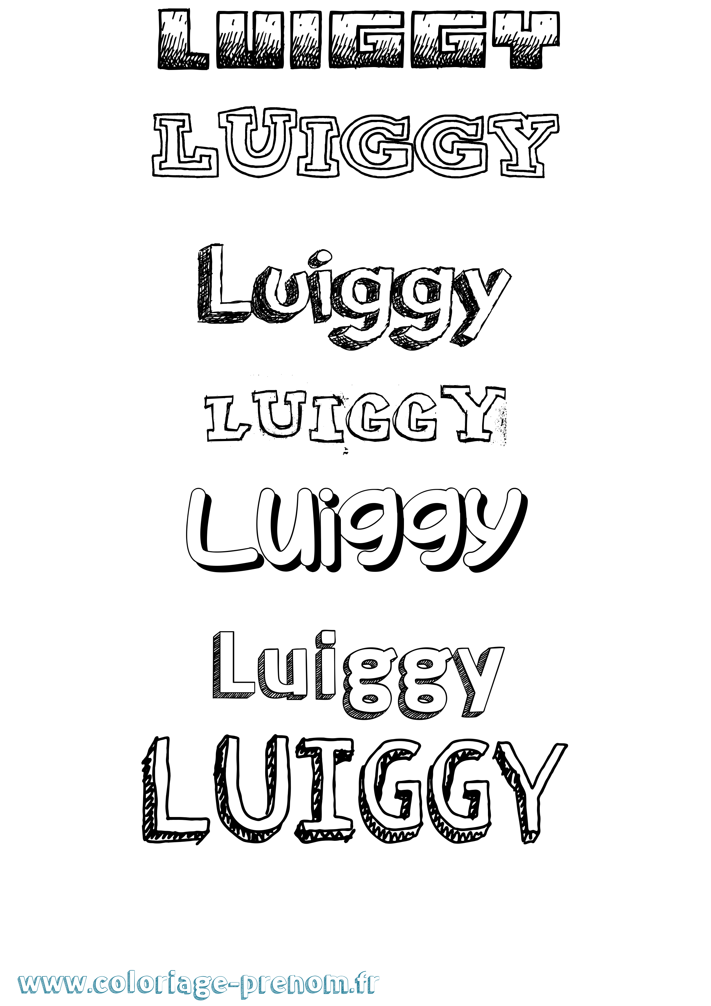 Coloriage Luiggy Dessiné Coloriage prénom Luiggy Dessiné