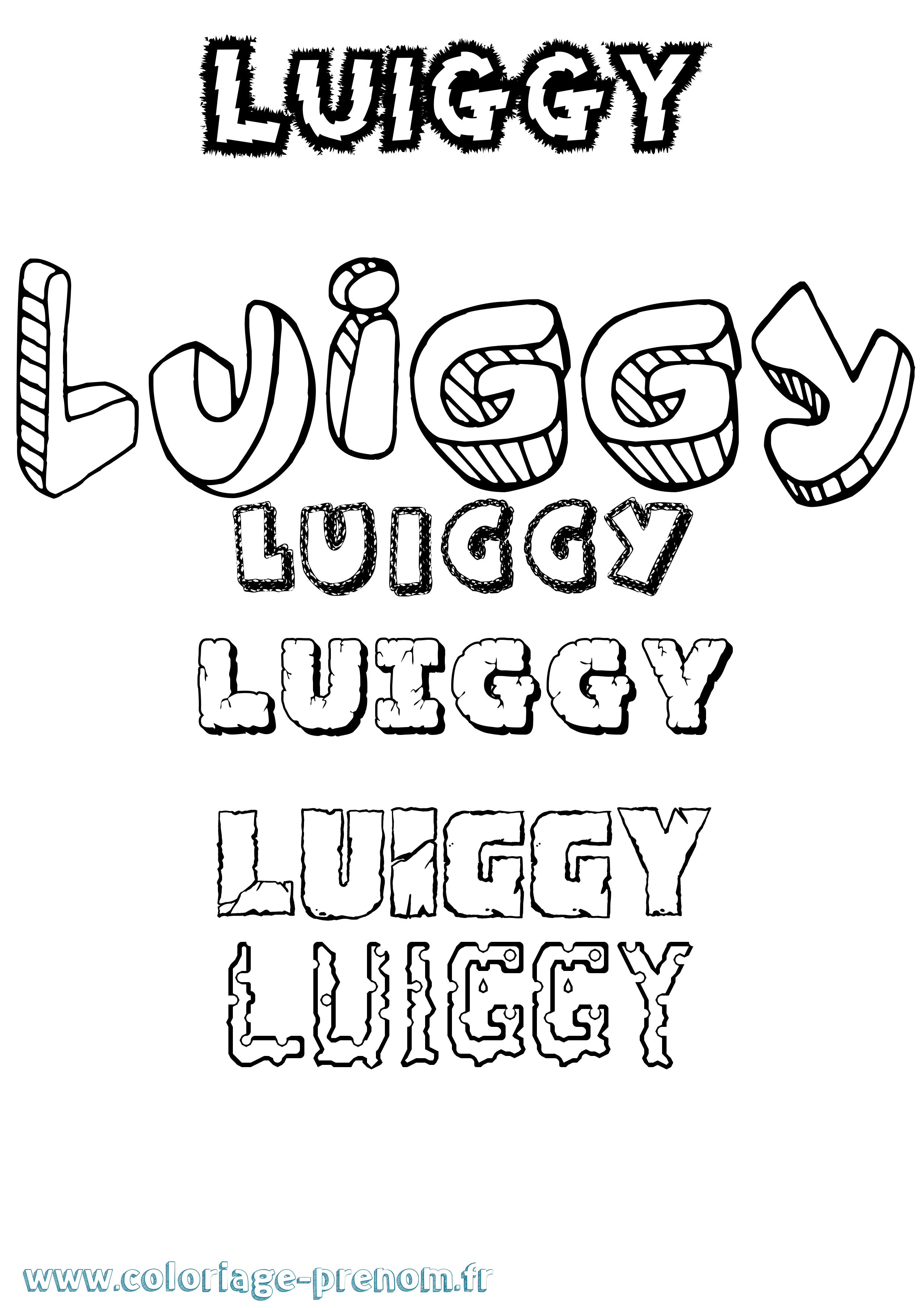 Coloriage Luiggy Destructuré Coloriage prénom Luiggy Destructuré