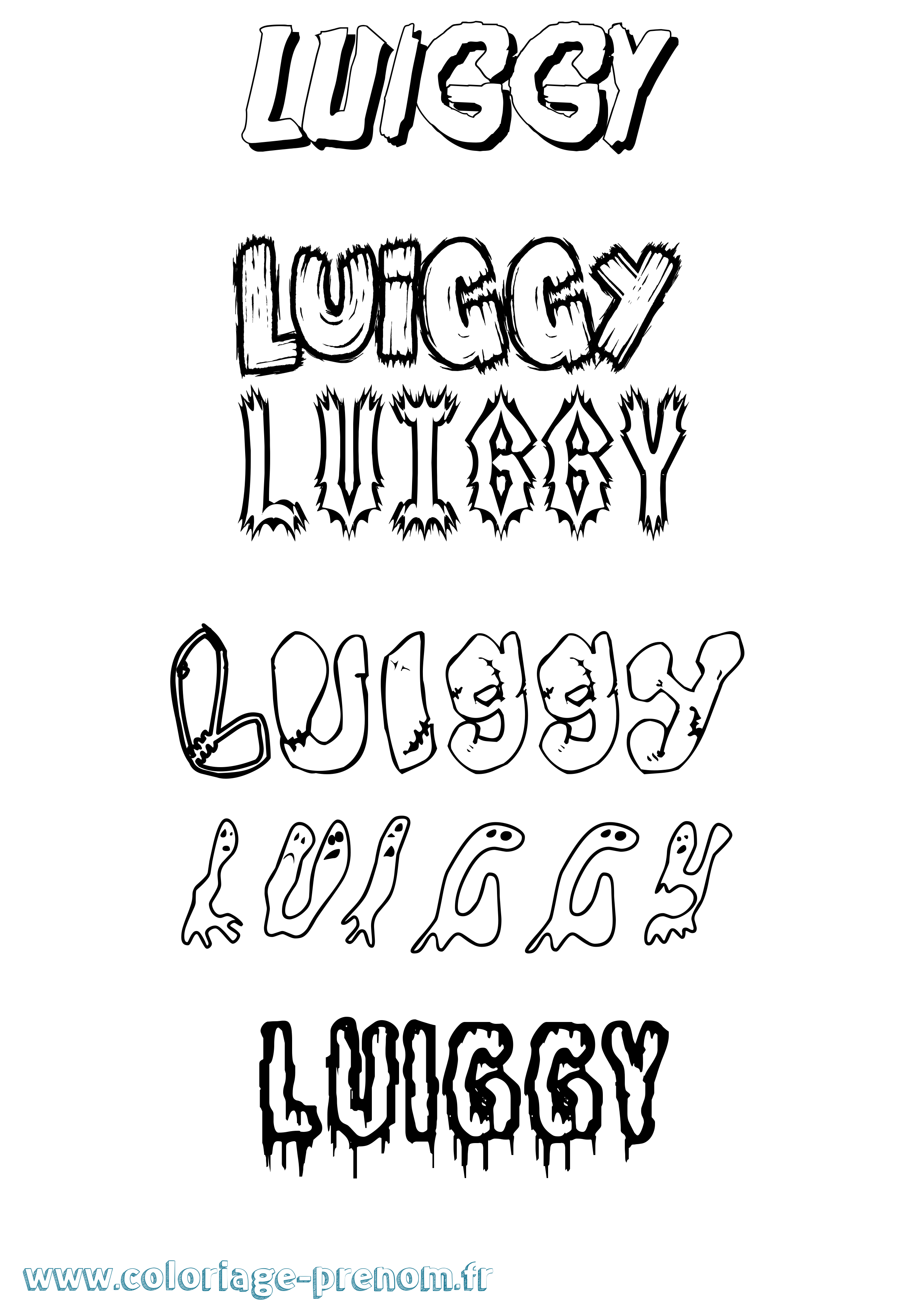 Coloriage Luiggy Frisson Coloriage prénom Luiggy Frisson