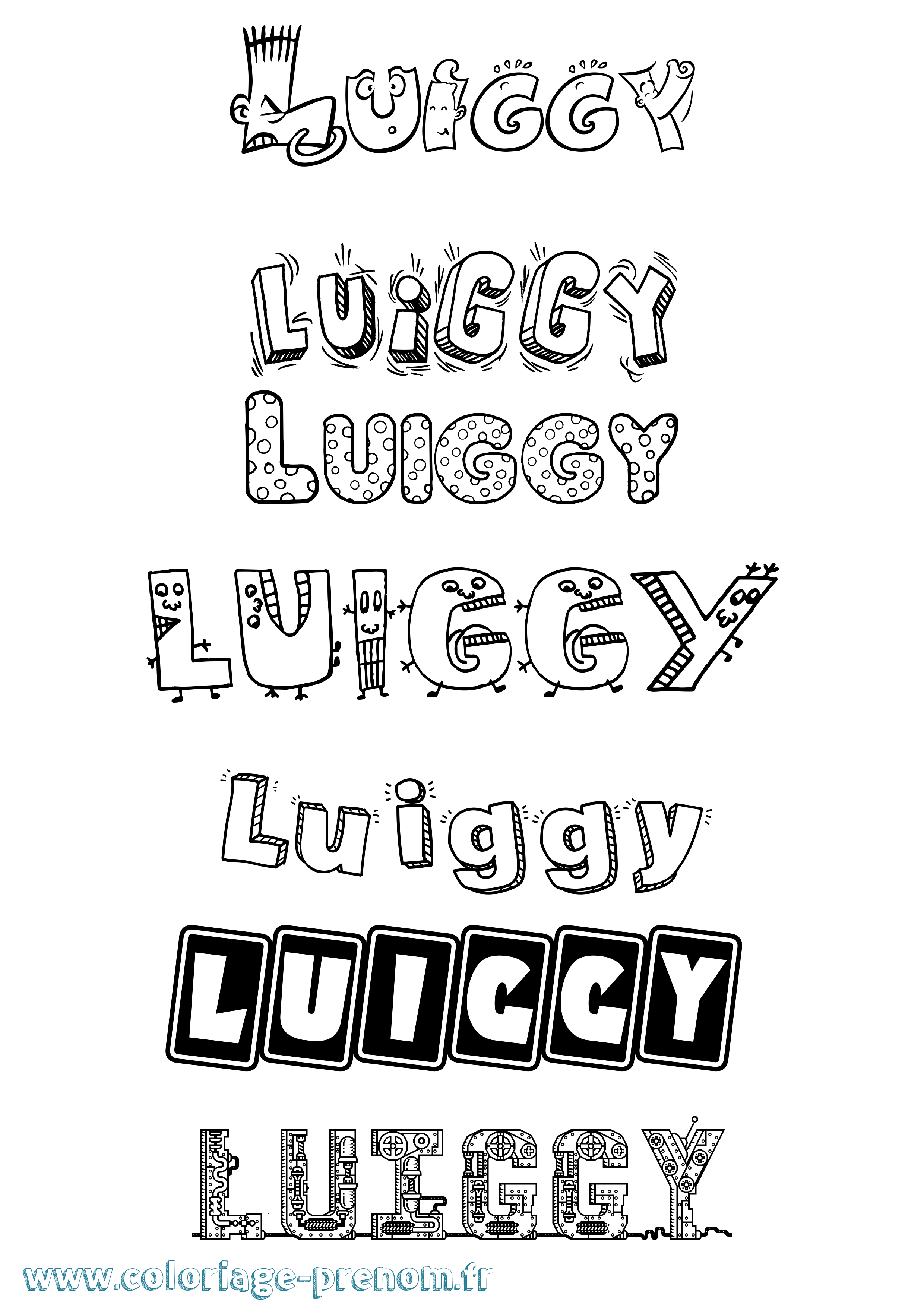 Coloriage Luiggy Fun Coloriage prénom Luiggy Fun