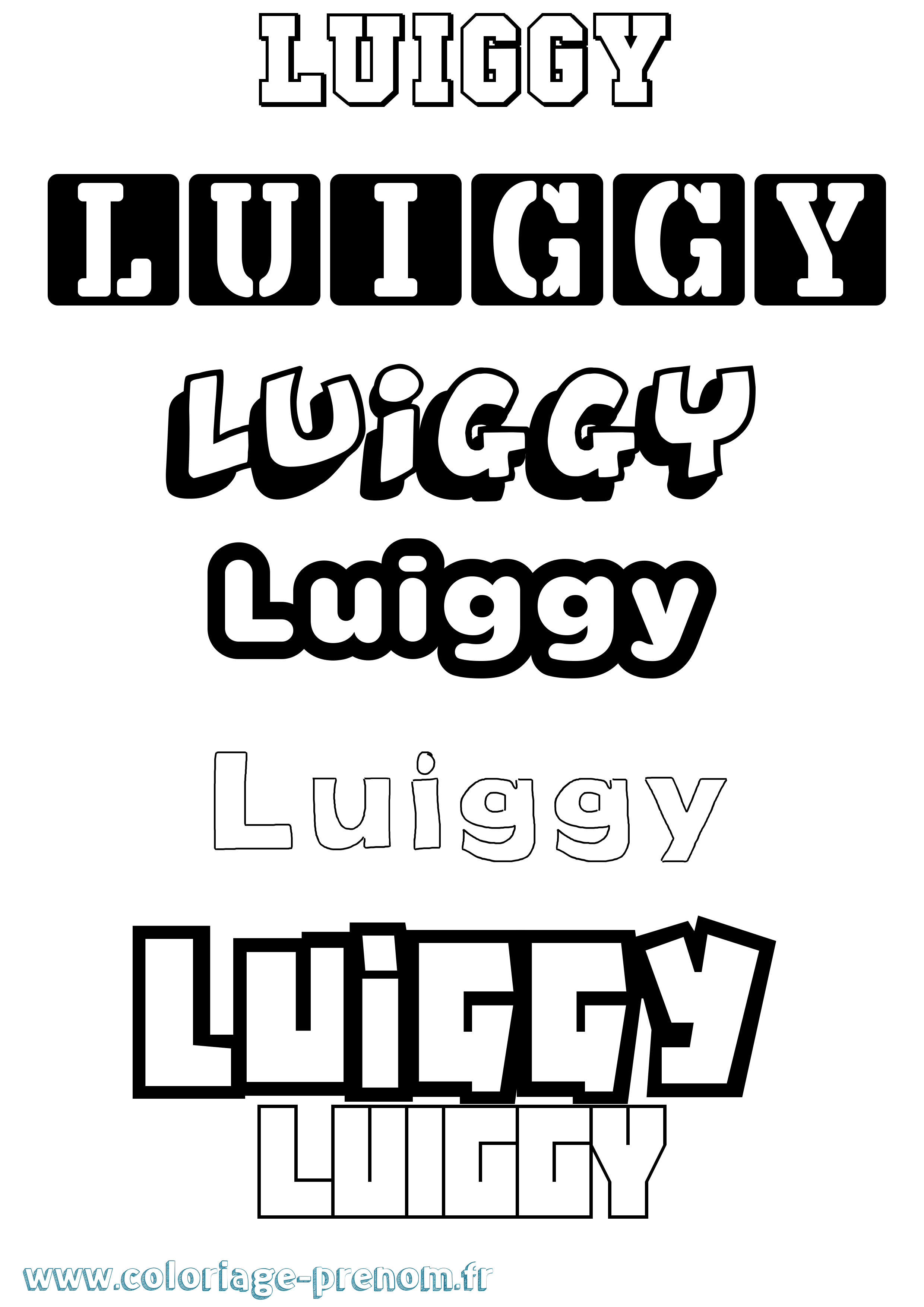 Coloriage Luiggy Simple Coloriage prénom Luiggy Simple