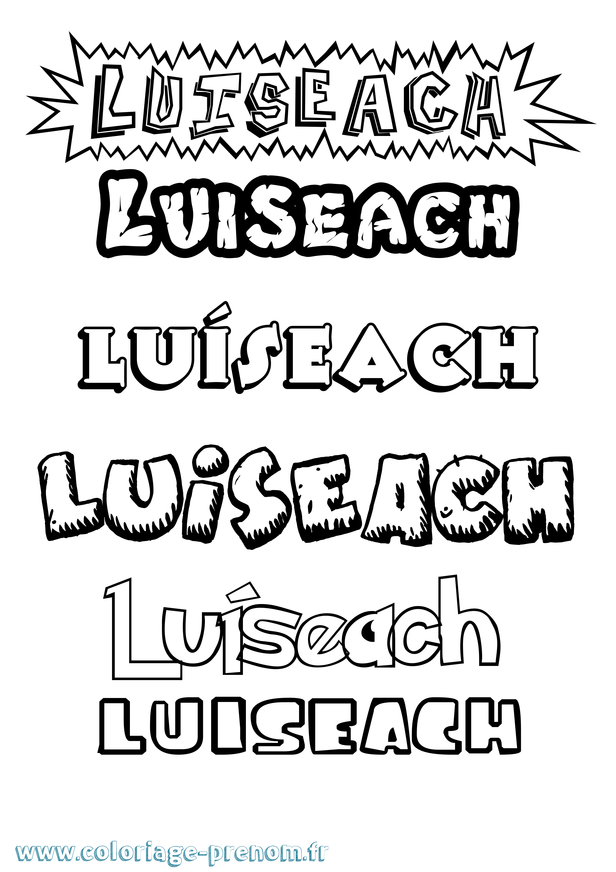 Coloriage Luíseach Dessin Animé Coloriage prénom Luíseach Dessin Animé