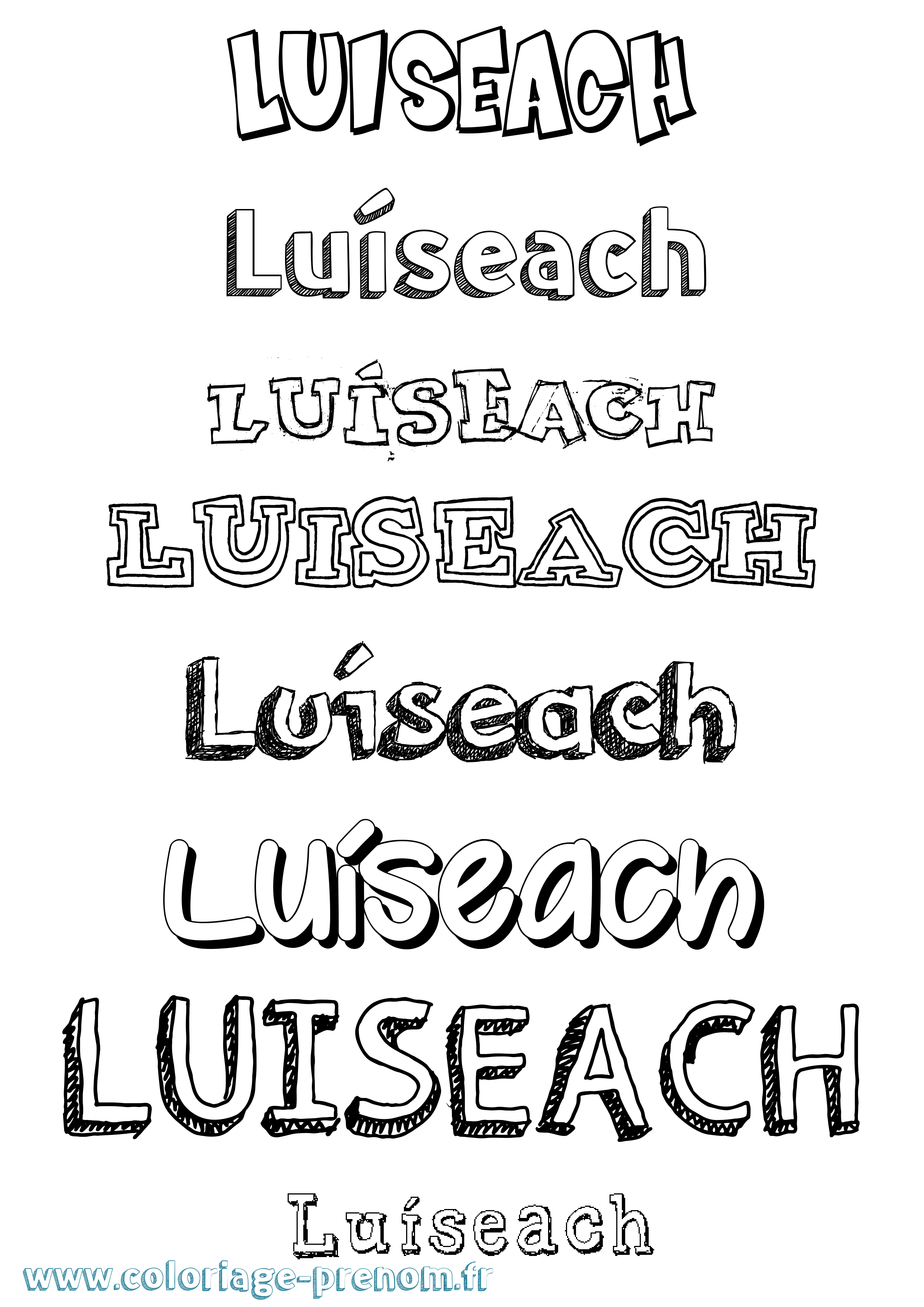 Coloriage Luíseach Dessiné Coloriage prénom Luíseach Dessiné