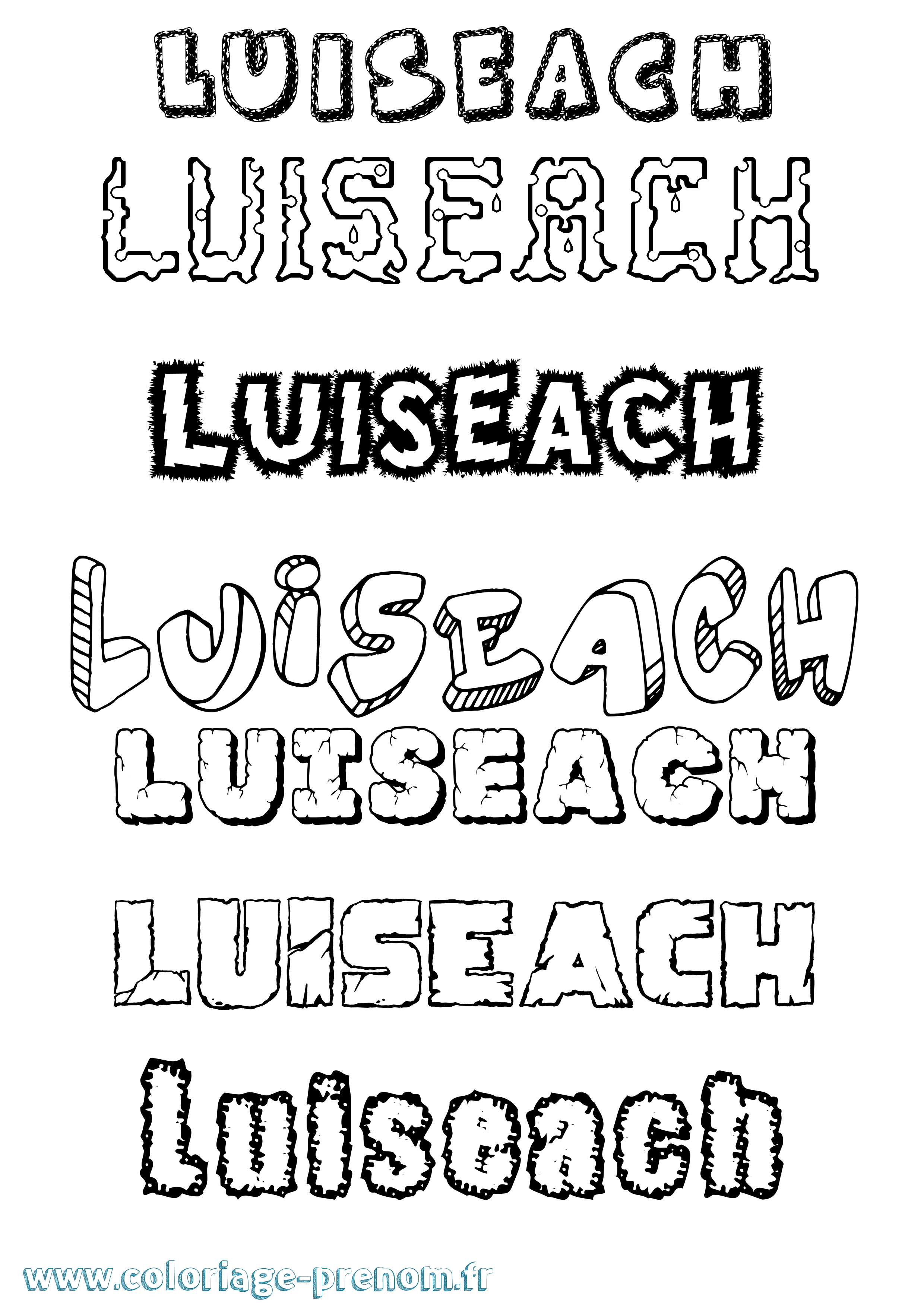 Coloriage Luíseach Destructuré Coloriage prénom Luíseach Destructuré