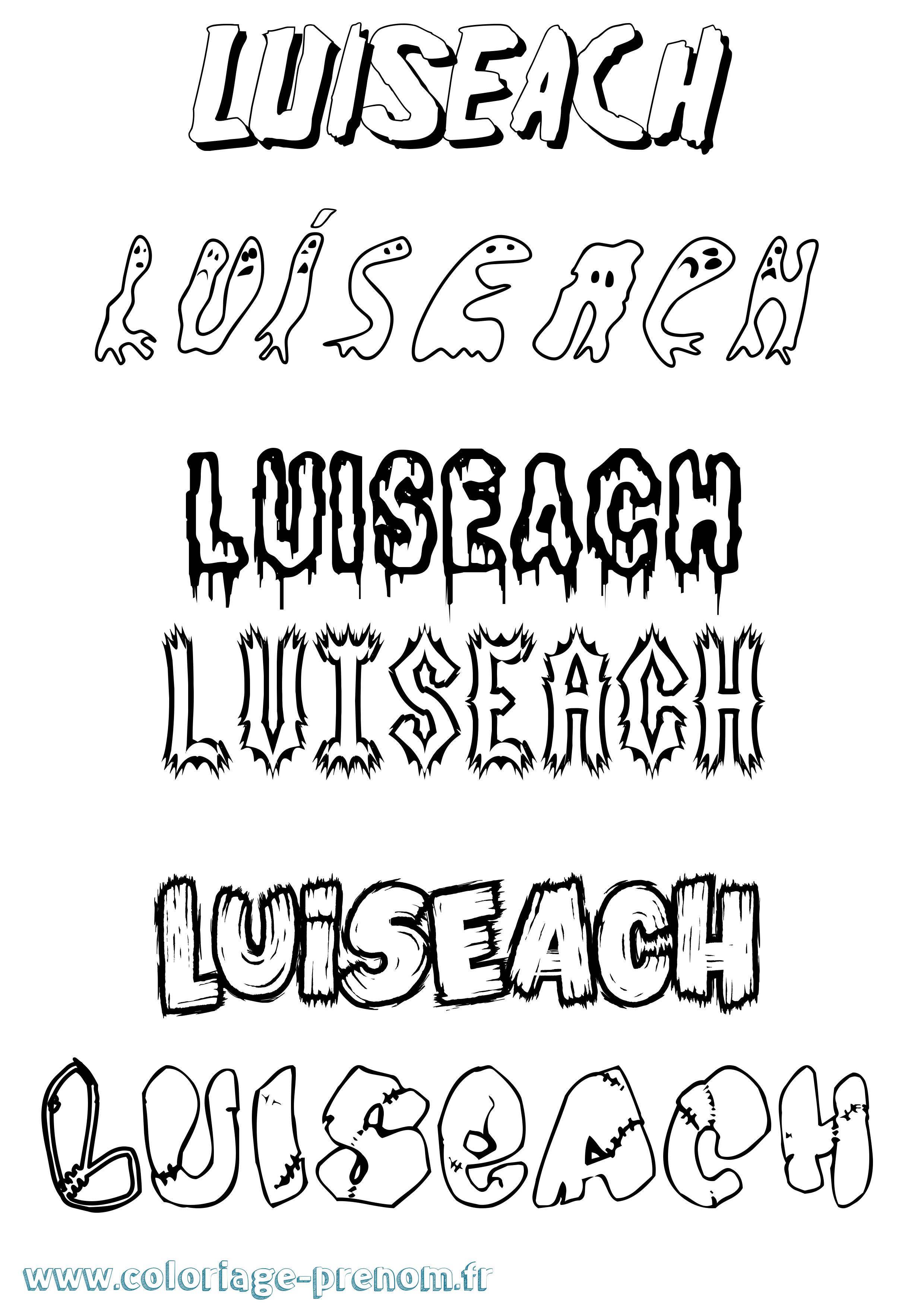 Coloriage Luíseach Frisson Coloriage prénom Luíseach Frisson