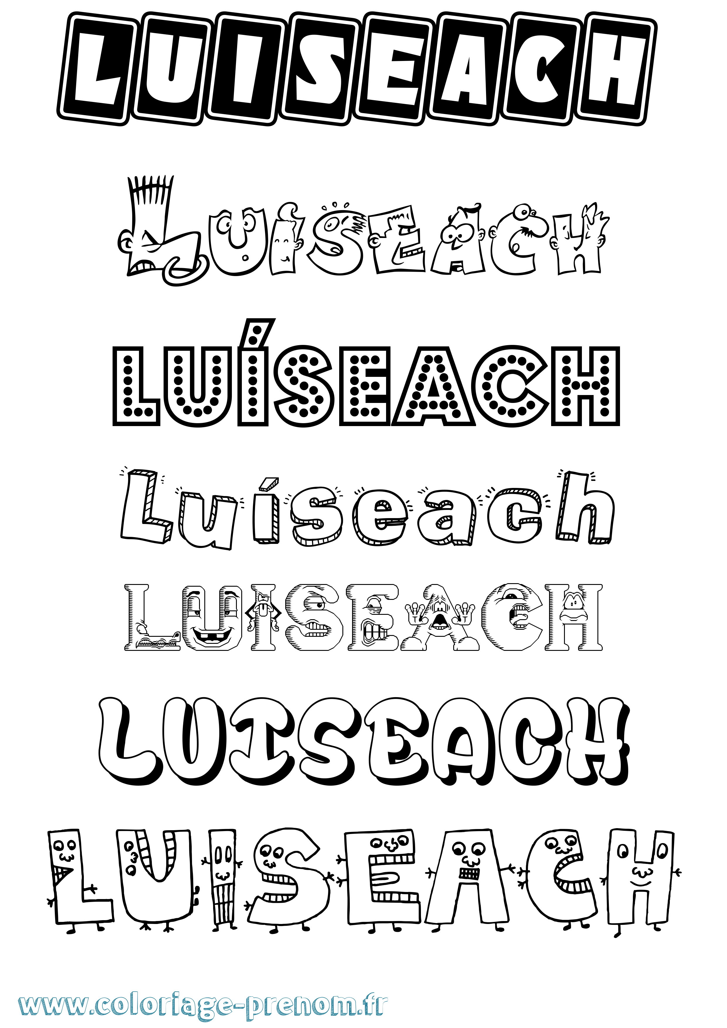 Coloriage Luíseach Fun Coloriage prénom Luíseach Fun