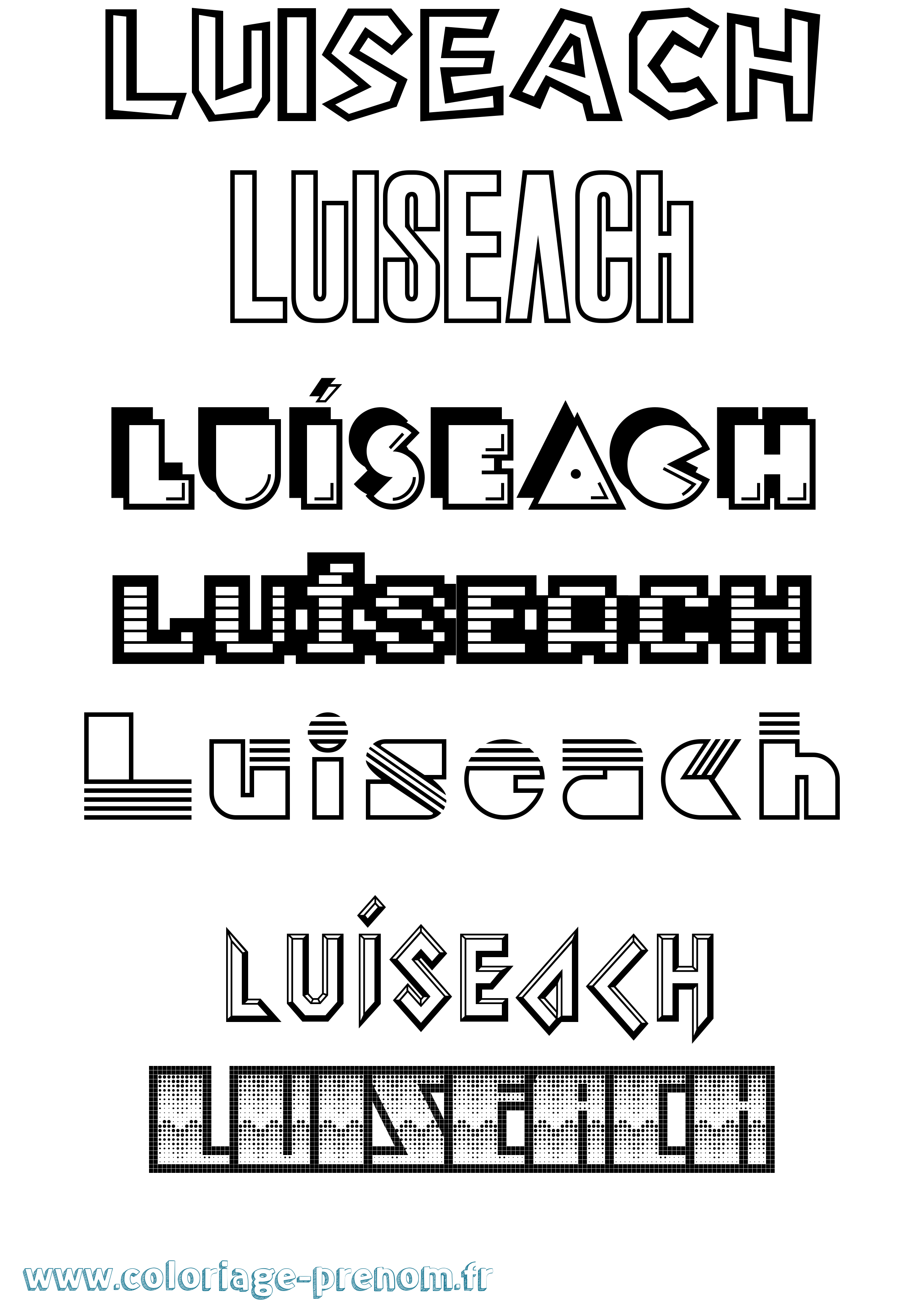 Coloriage Luíseach Jeux Vidéos Coloriage prénom Luíseach Jeux Vidéos
