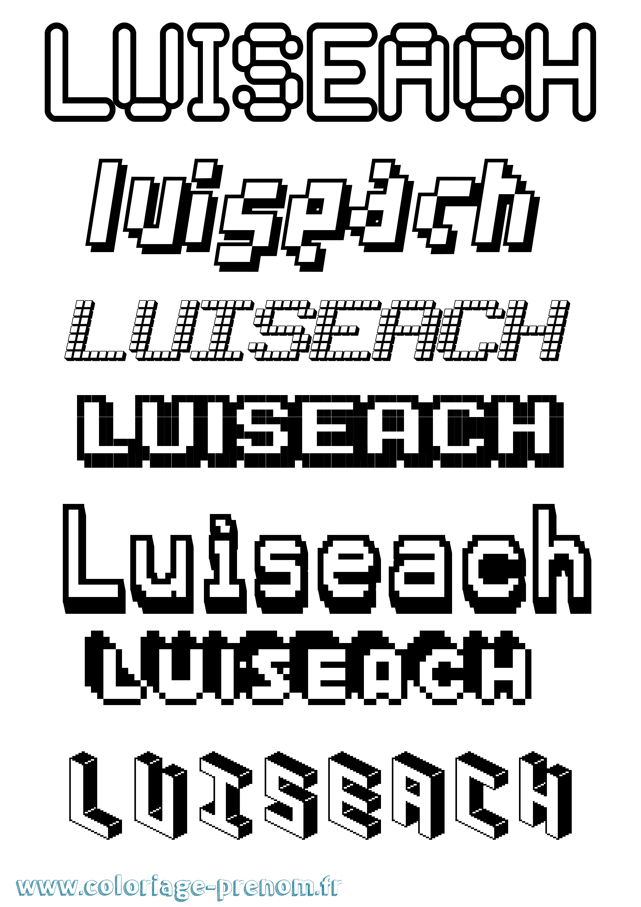 Coloriage Luíseach Pixel Coloriage prénom Luíseach Pixel