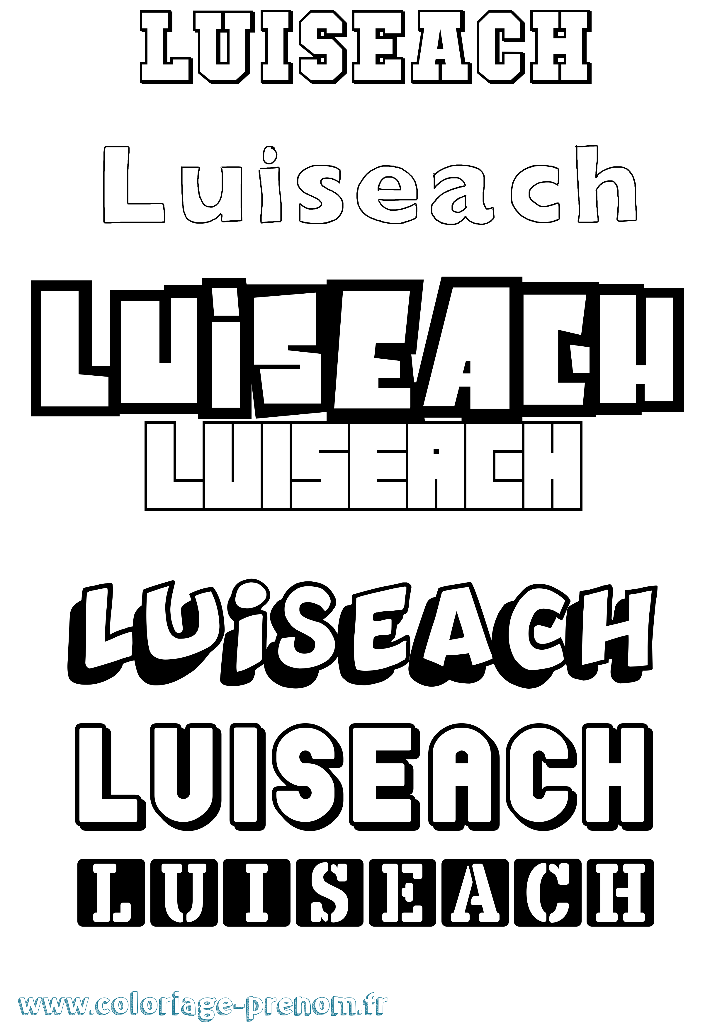 Coloriage Luíseach Simple Coloriage prénom Luíseach Simple