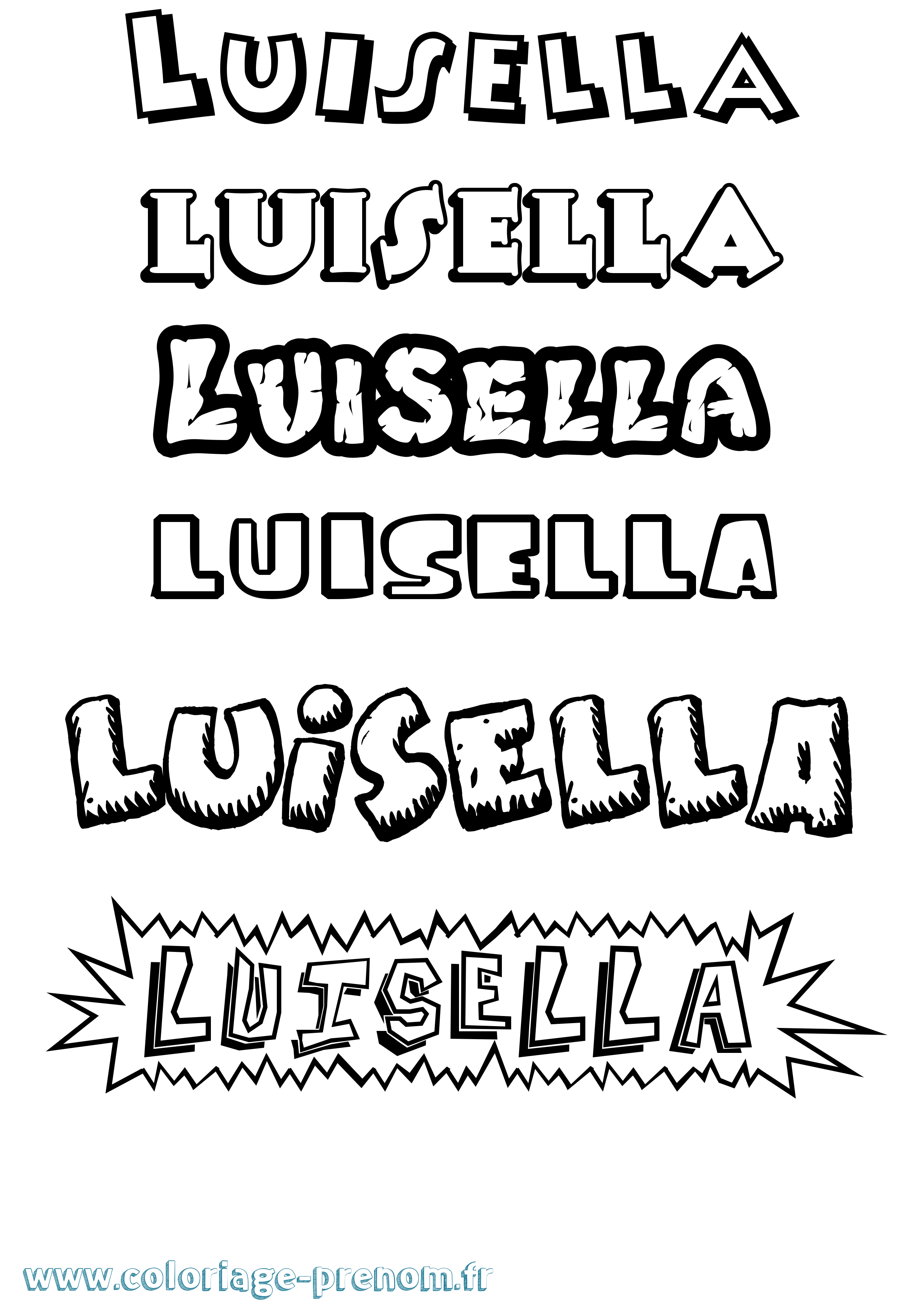 Coloriage Luisella Dessin Animé Coloriage prénom Luisella Dessin Animé