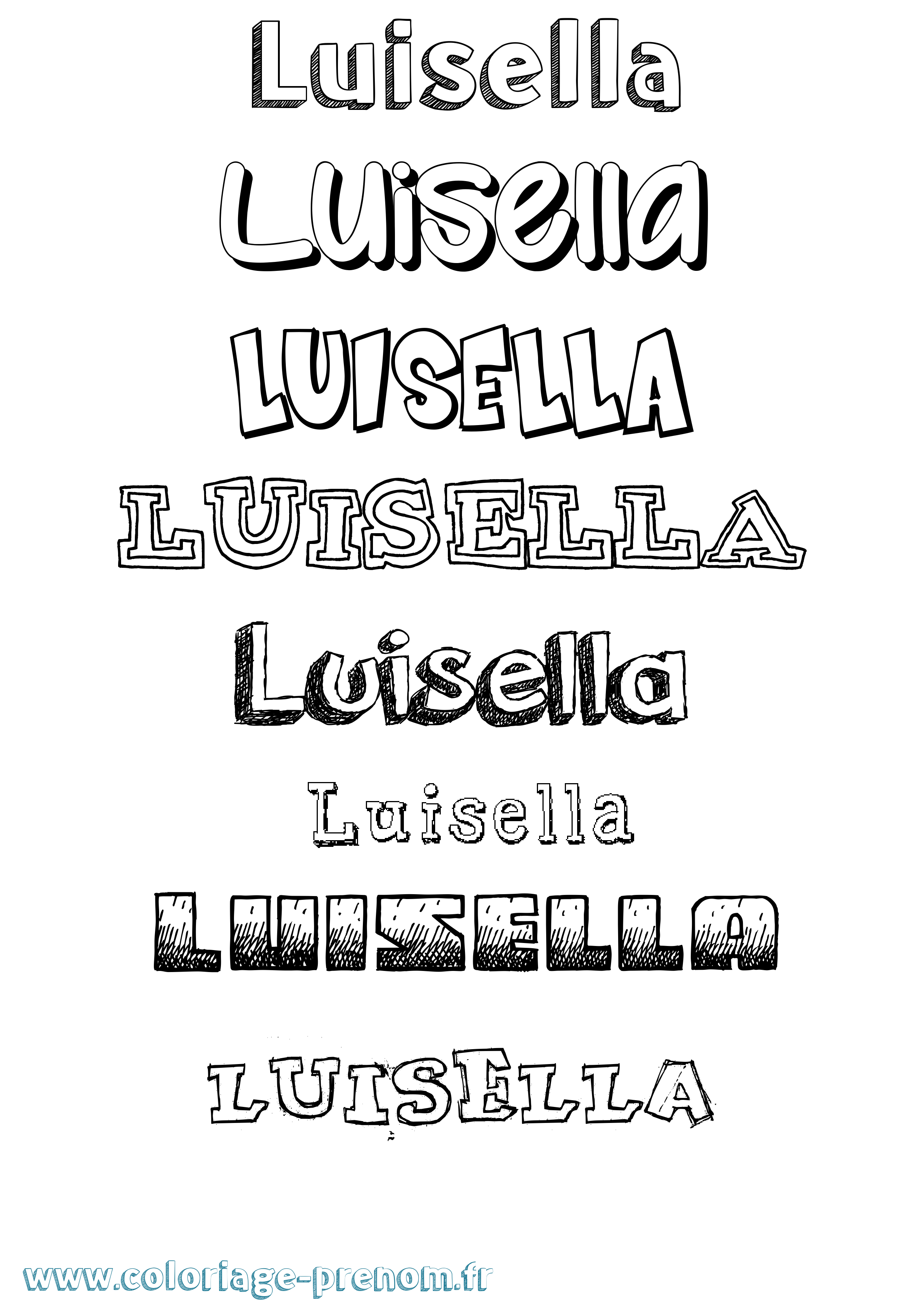 Coloriage Luisella Dessiné Coloriage prénom Luisella Dessiné