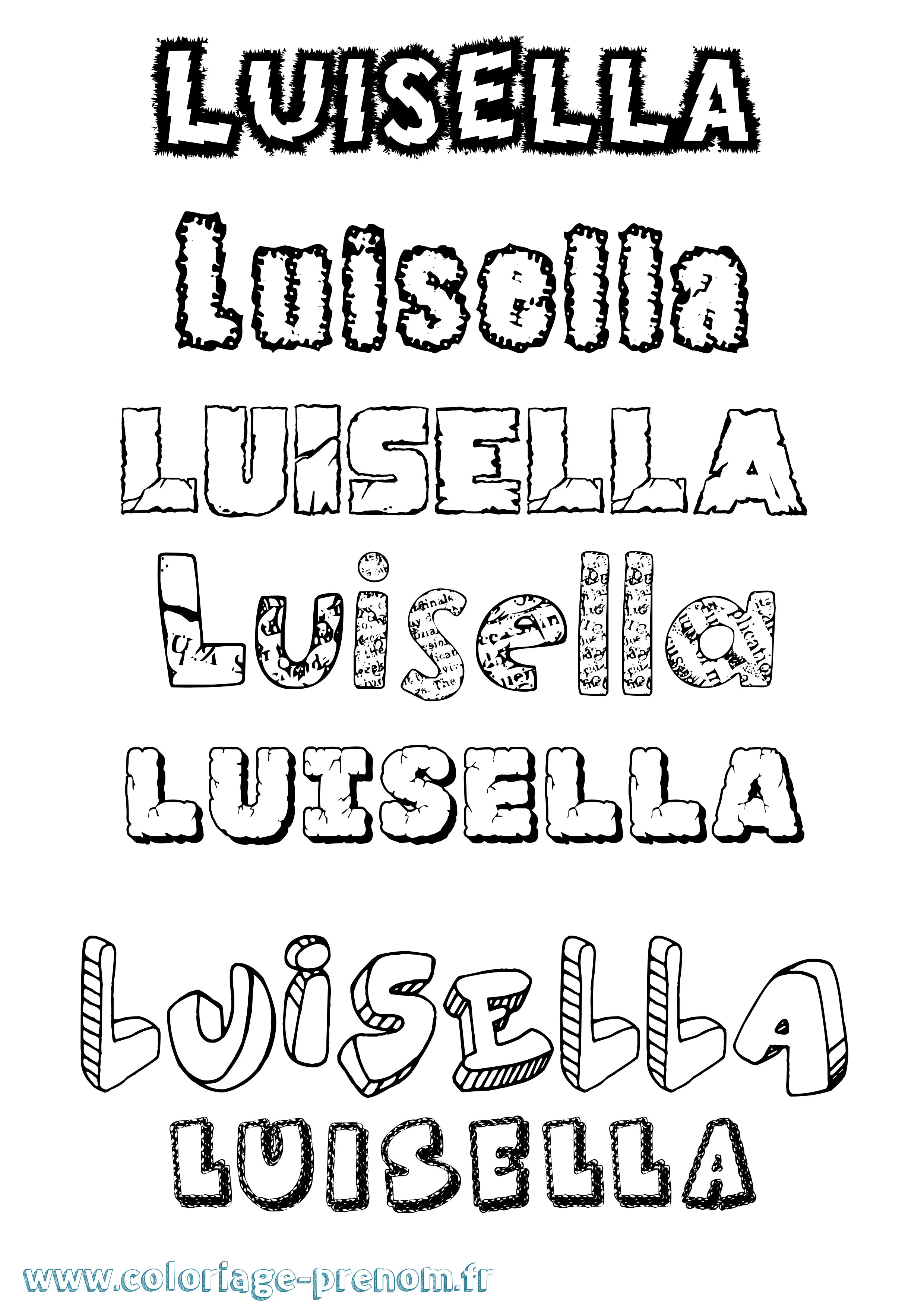 Coloriage Luisella Destructuré Coloriage prénom Luisella Destructuré