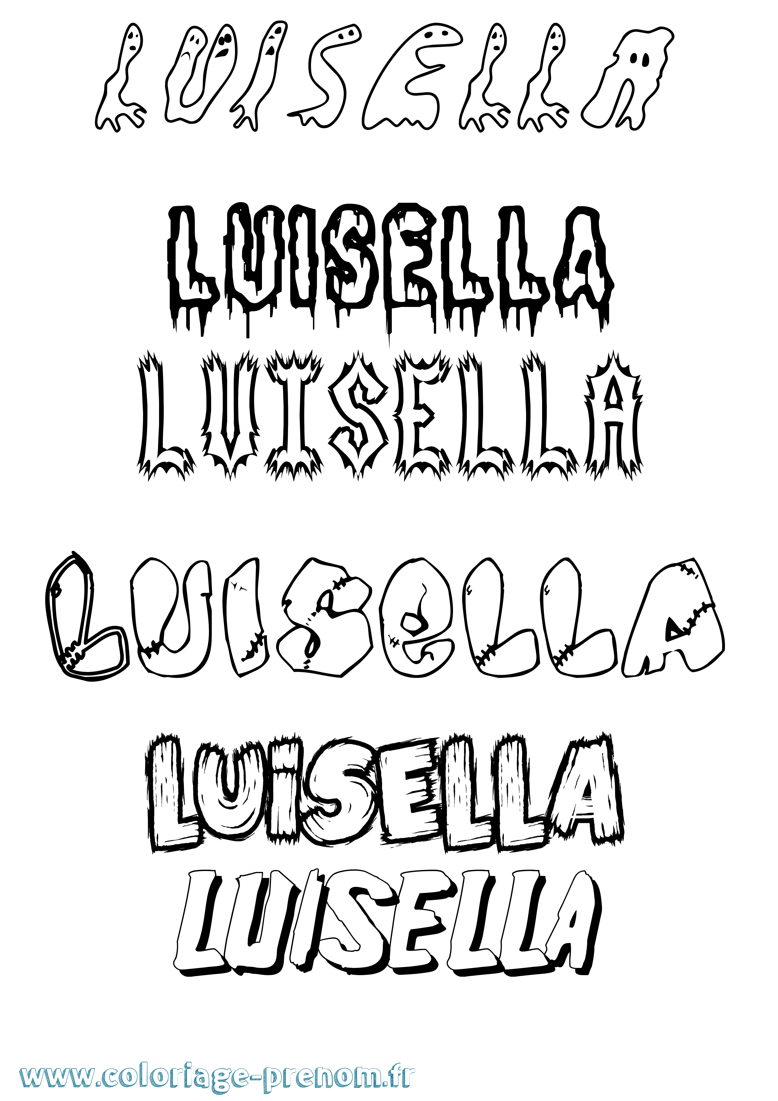 Coloriage Luisella Frisson Coloriage prénom Luisella Frisson