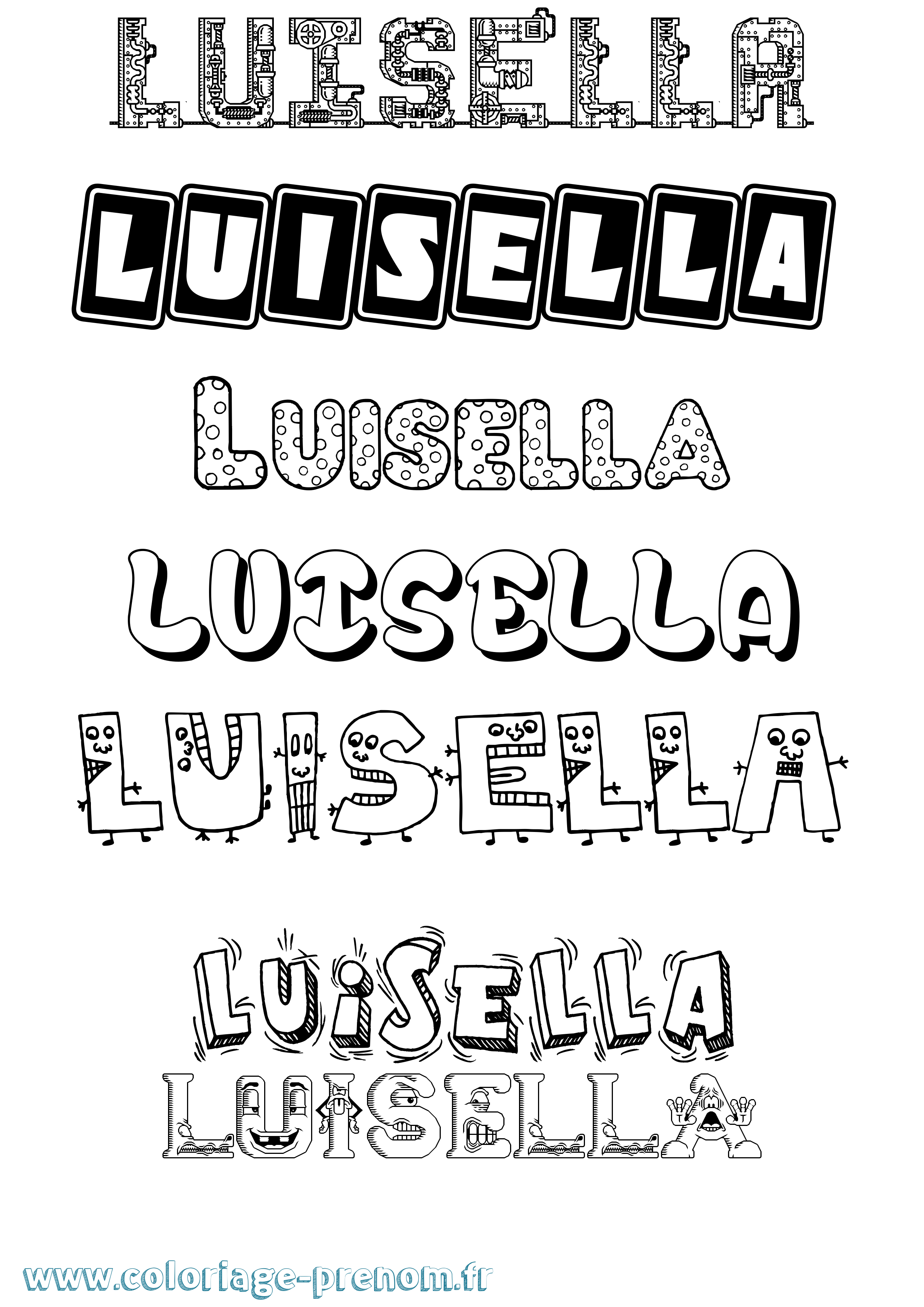 Coloriage Luisella Fun Coloriage prénom Luisella Fun