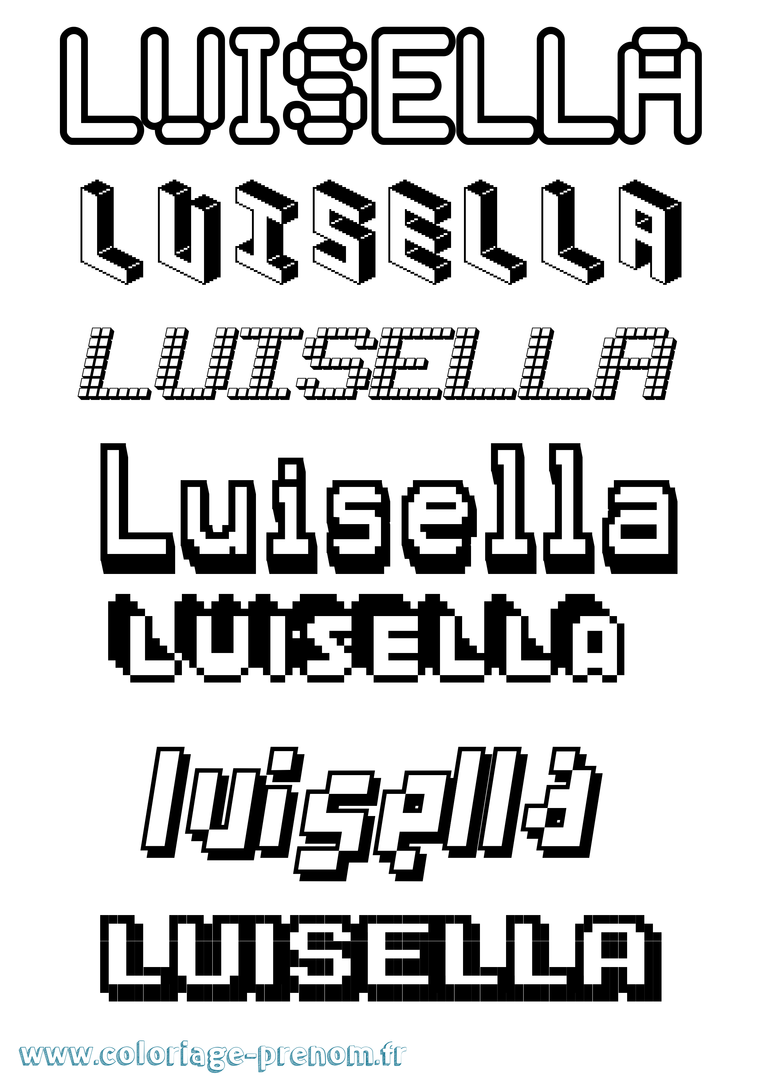 Coloriage Luisella Pixel Coloriage prénom Luisella Pixel