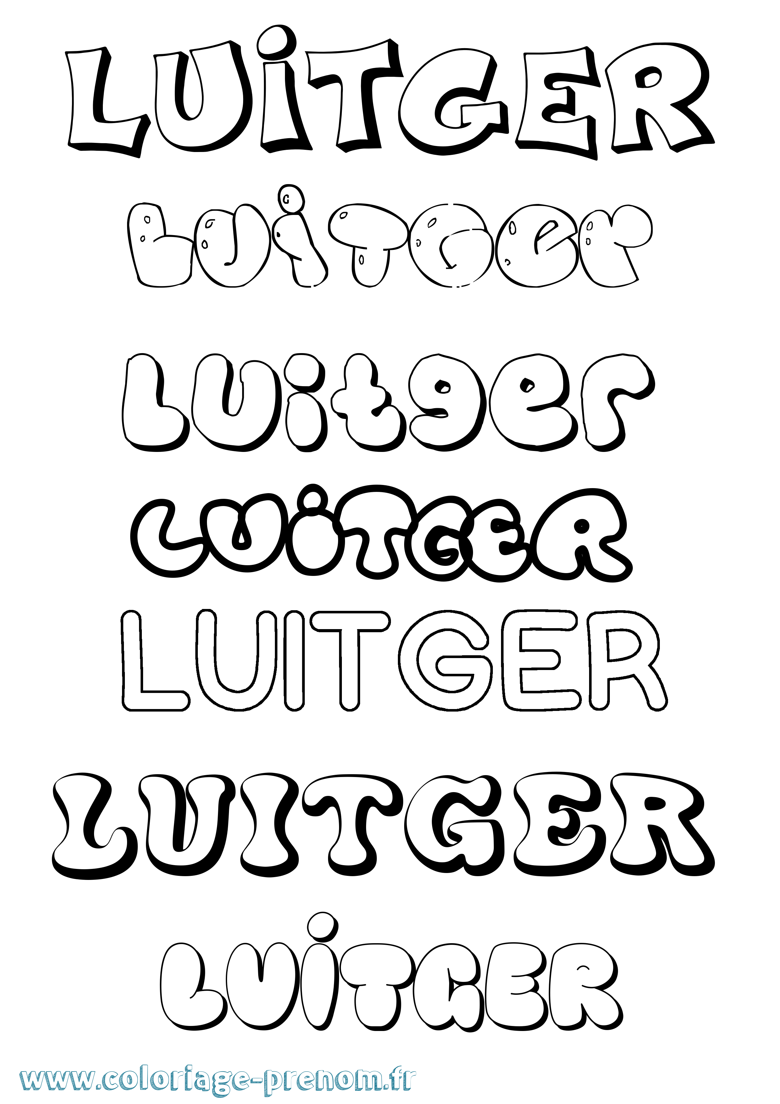 Coloriage Luitger Bubble Coloriage prénom Luitger Bubble