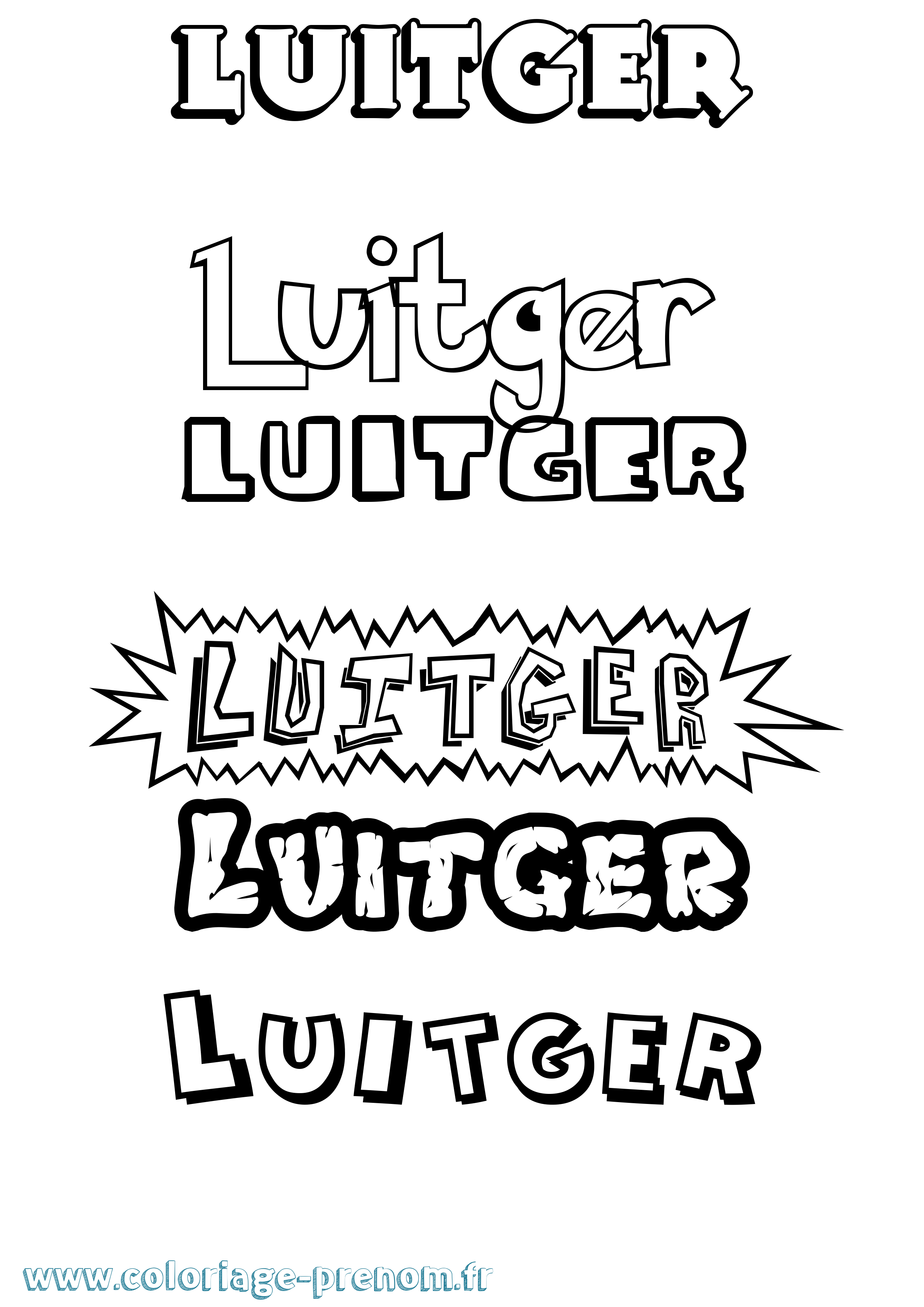 Coloriage Luitger Dessin Animé Coloriage prénom Luitger Dessin Animé