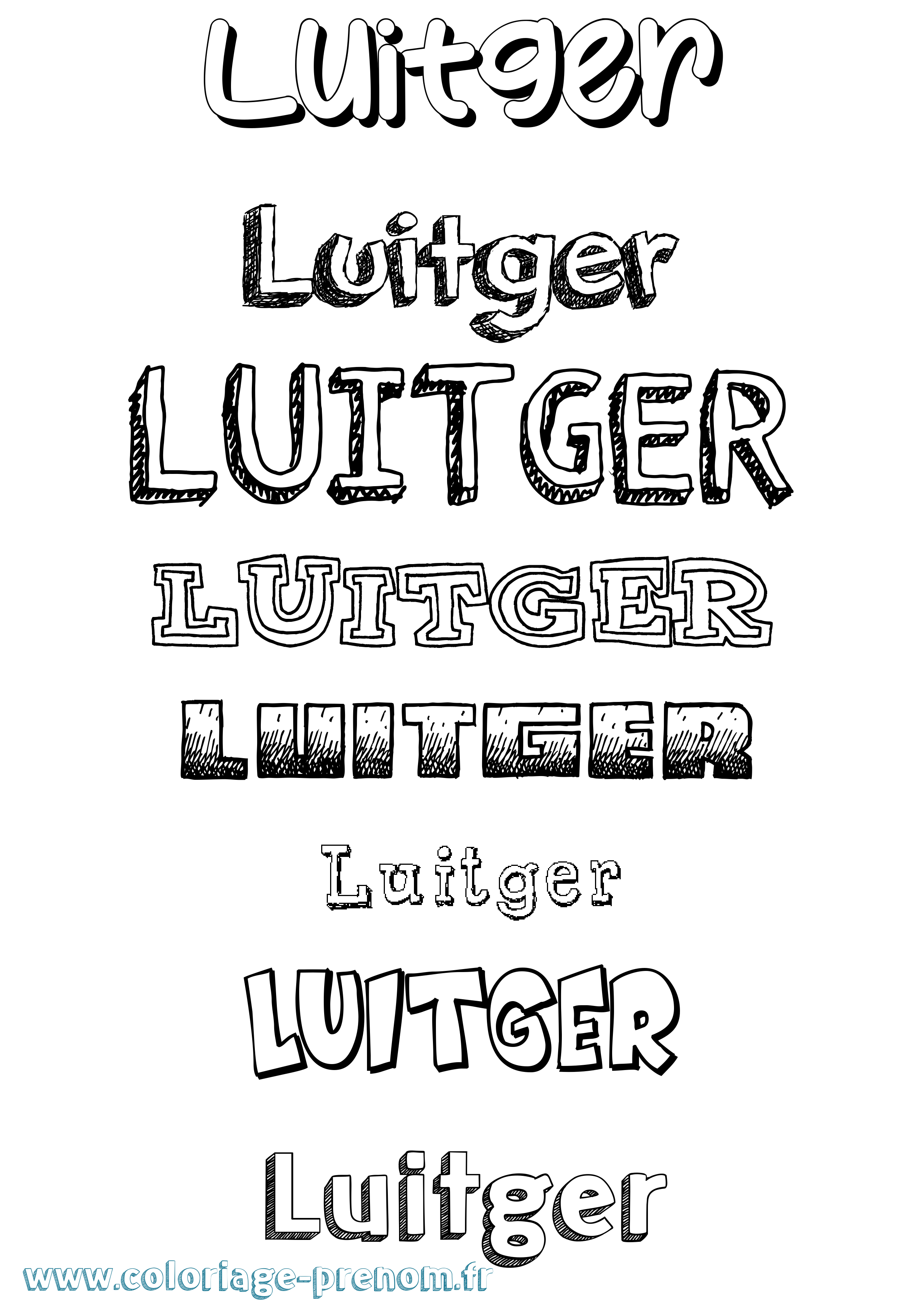 Coloriage Luitger Dessiné Coloriage prénom Luitger Dessiné