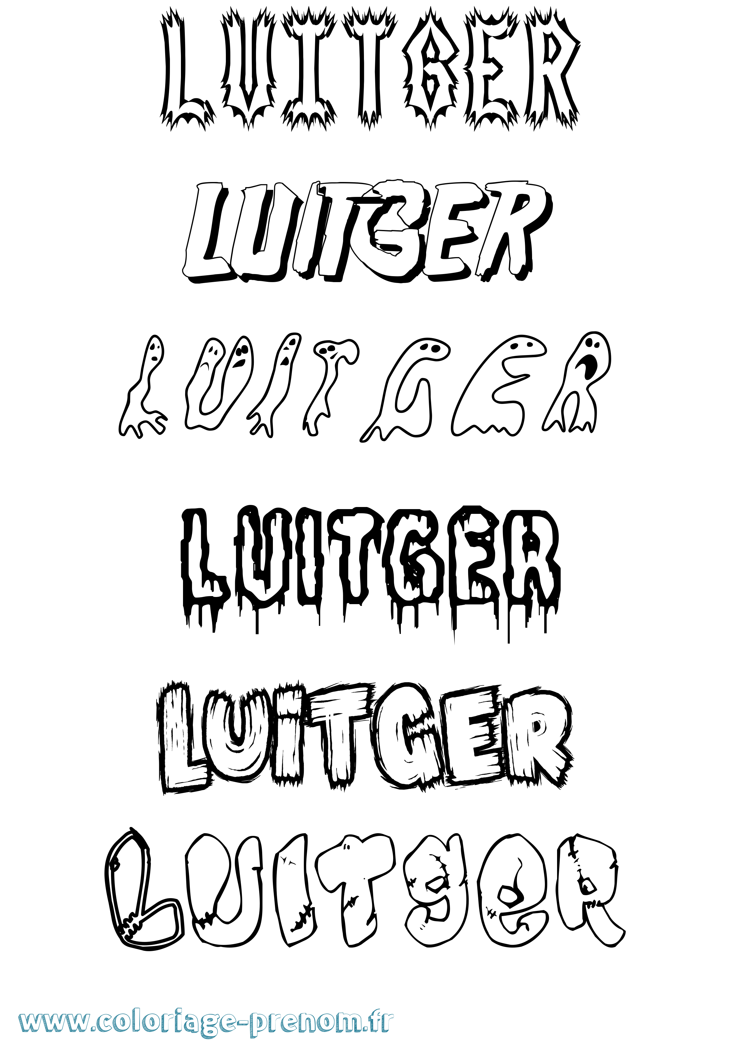 Coloriage Luitger Frisson Coloriage prénom Luitger Frisson