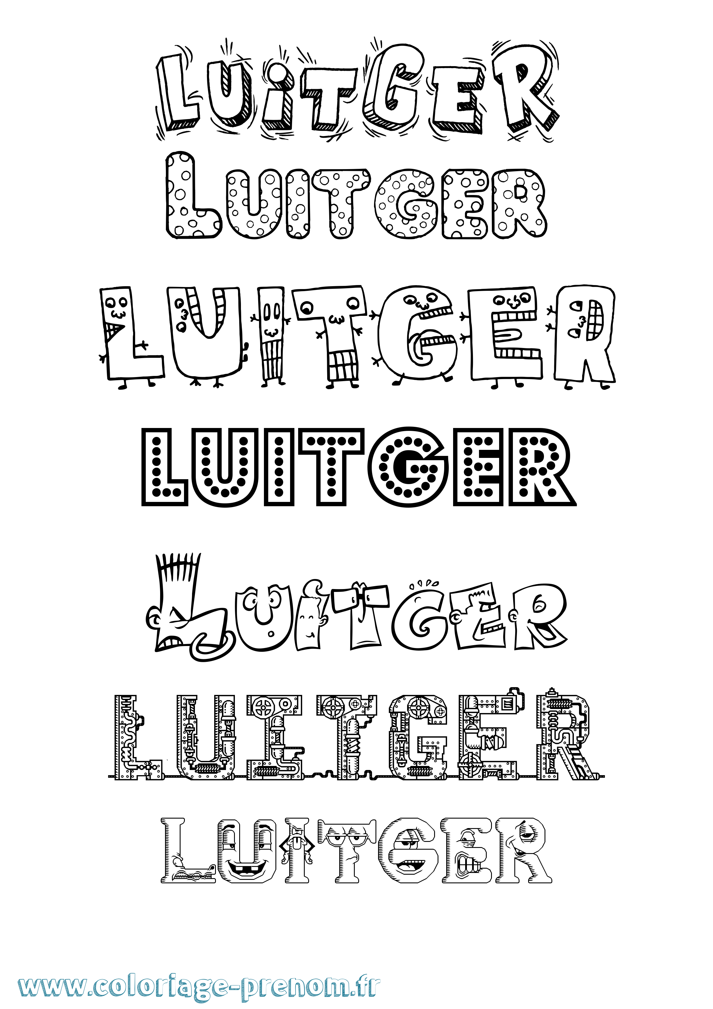 Coloriage Luitger Fun Coloriage prénom Luitger Fun