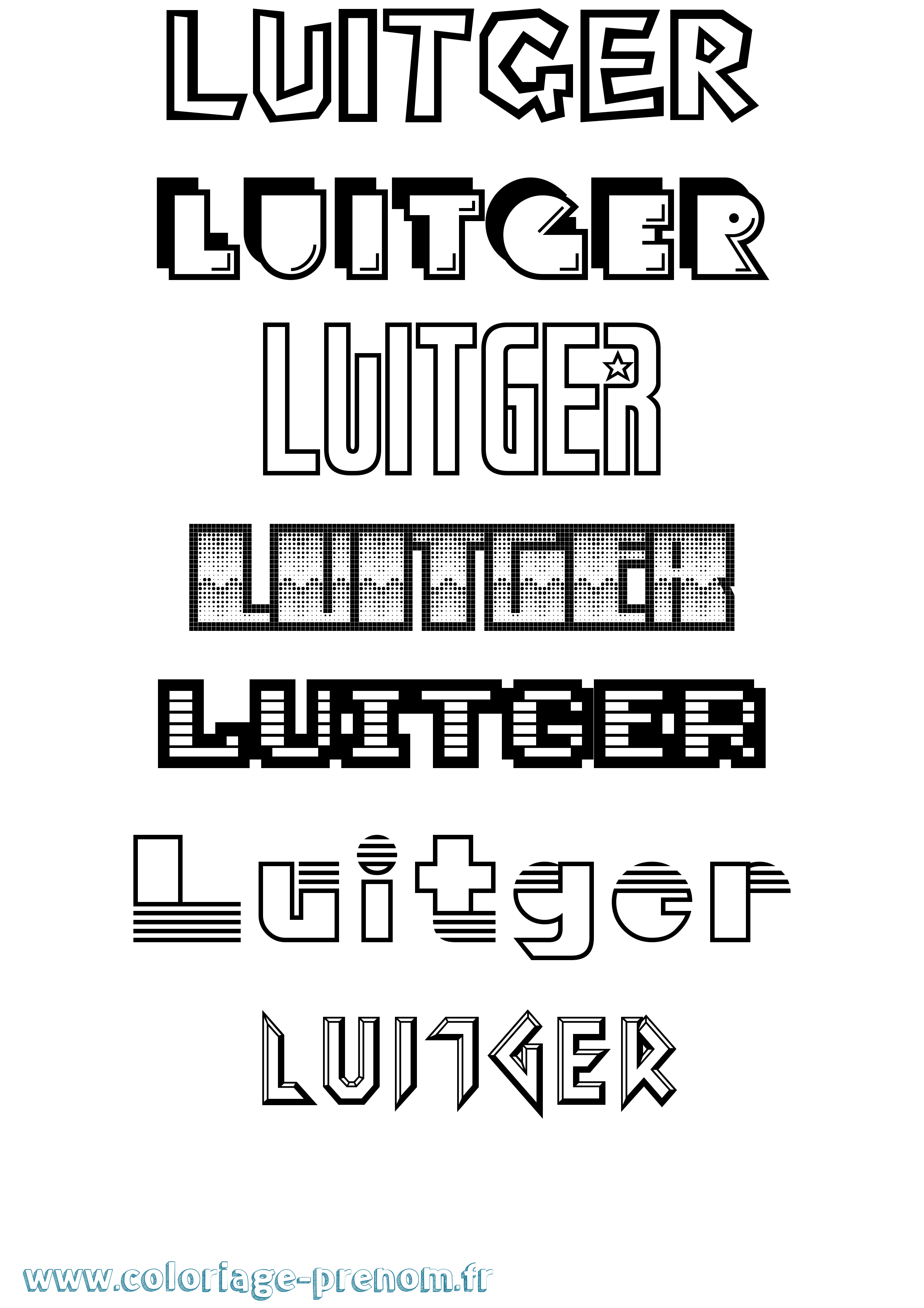Coloriage Luitger Jeux Vidéos Coloriage prénom Luitger Jeux Vidéos