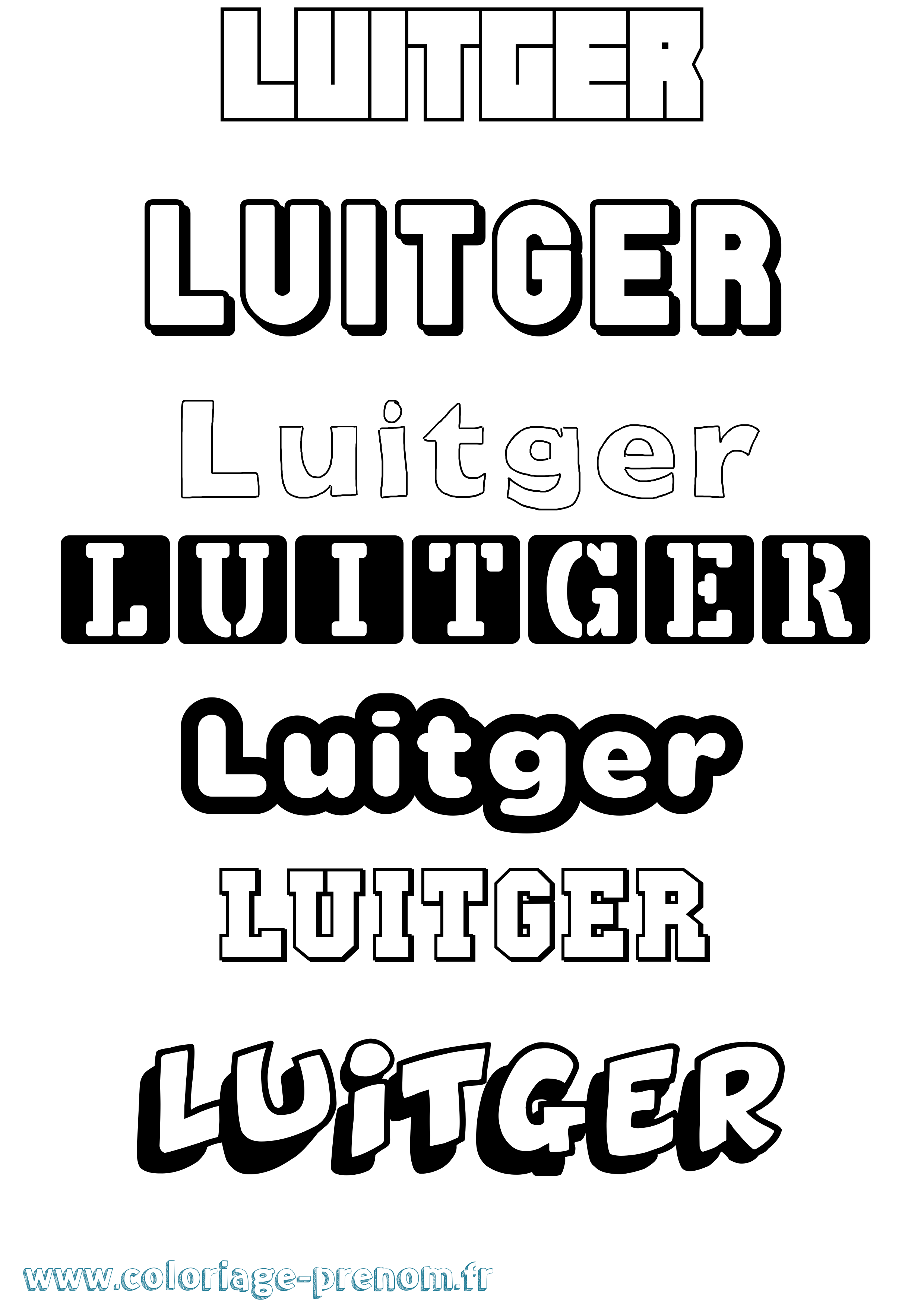 Coloriage Luitger Simple Coloriage prénom Luitger Simple