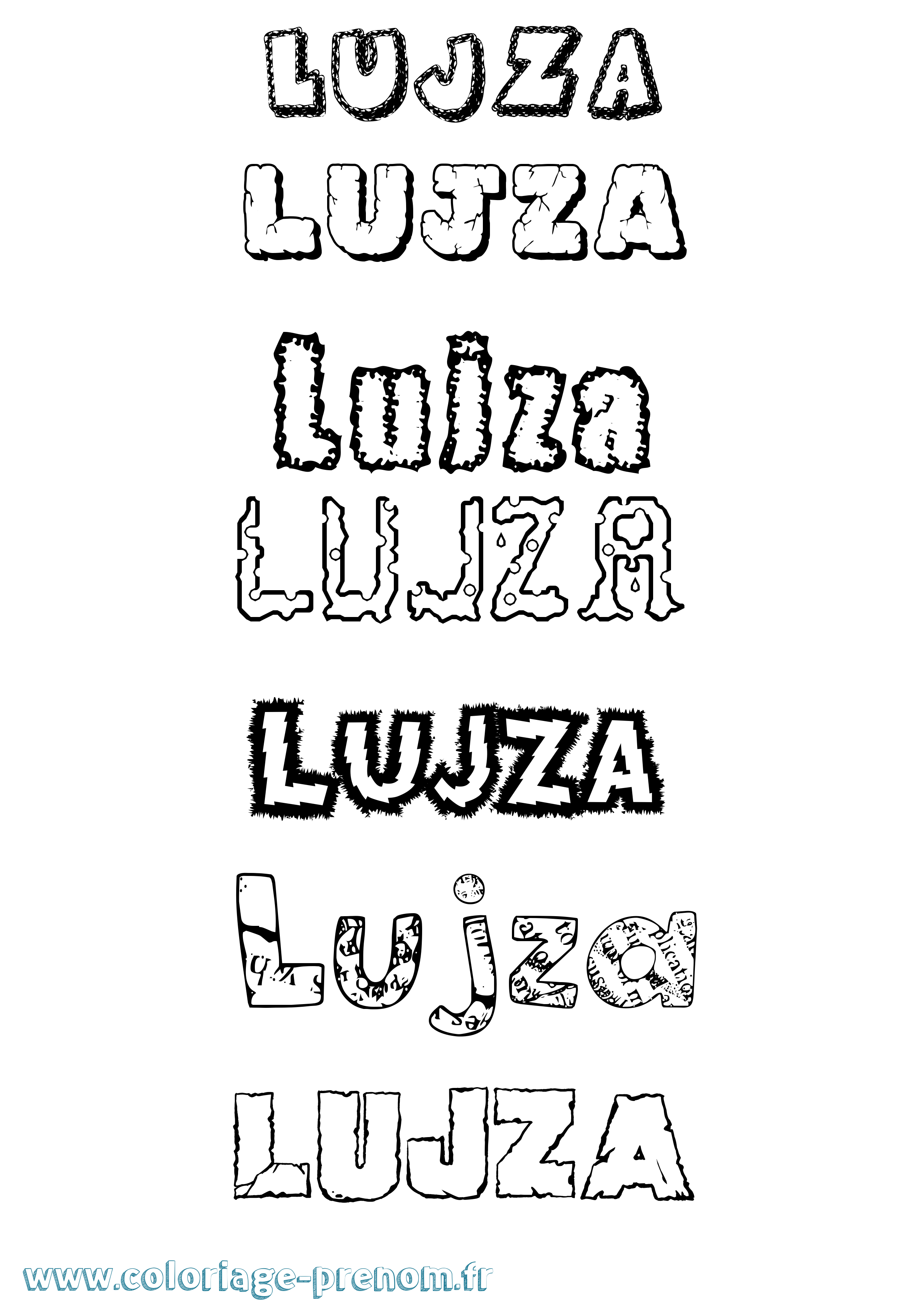 Coloriage Lujza Destructuré Coloriage prénom Lujza Destructuré