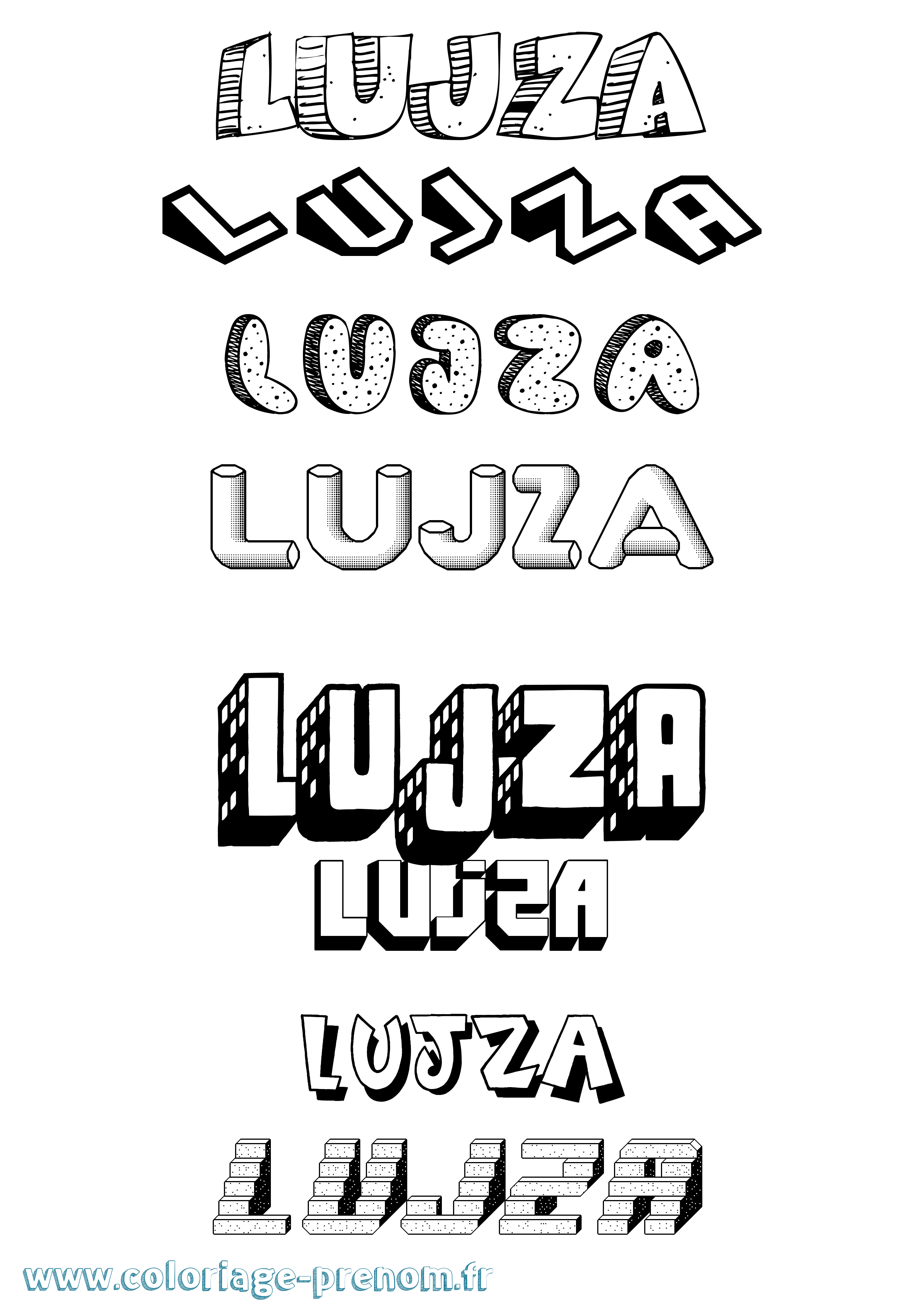 Coloriage Lujza Effet 3D Coloriage prénom Lujza Effet 3D
