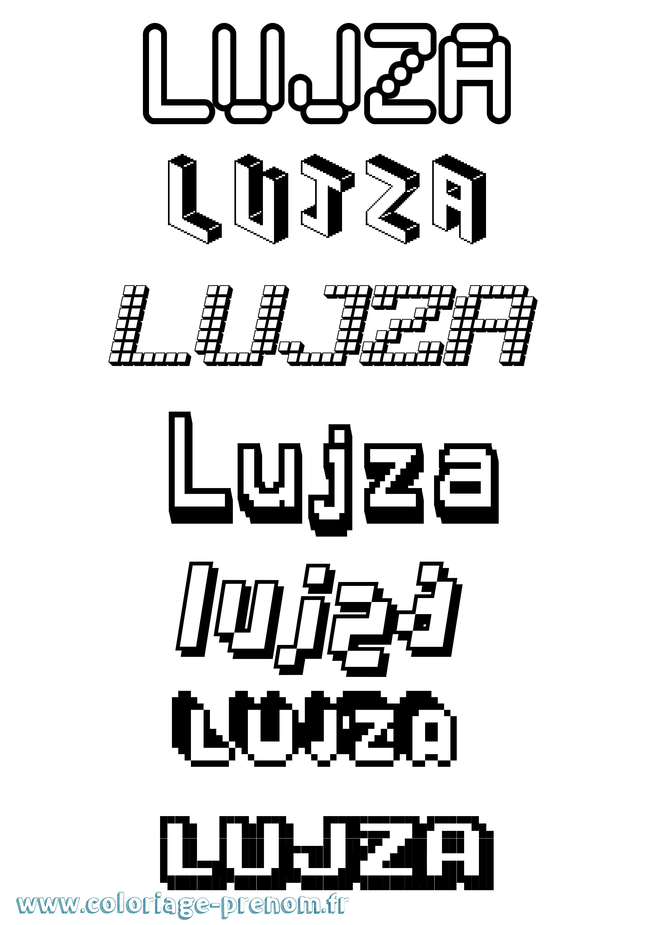 Coloriage Lujza Pixel Coloriage prénom Lujza Pixel